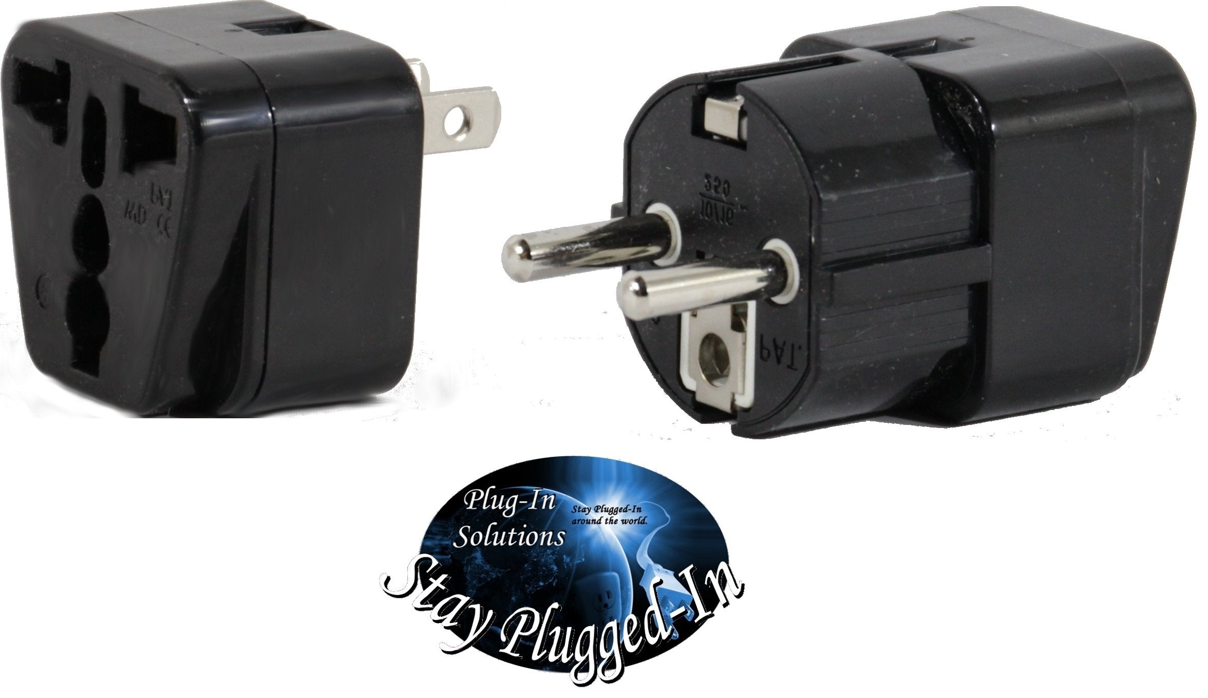 Peru Travel Adapter Plug For Usa/Universal To South America Type A & E (C/F) Ac Power Plugs Pack Of 2