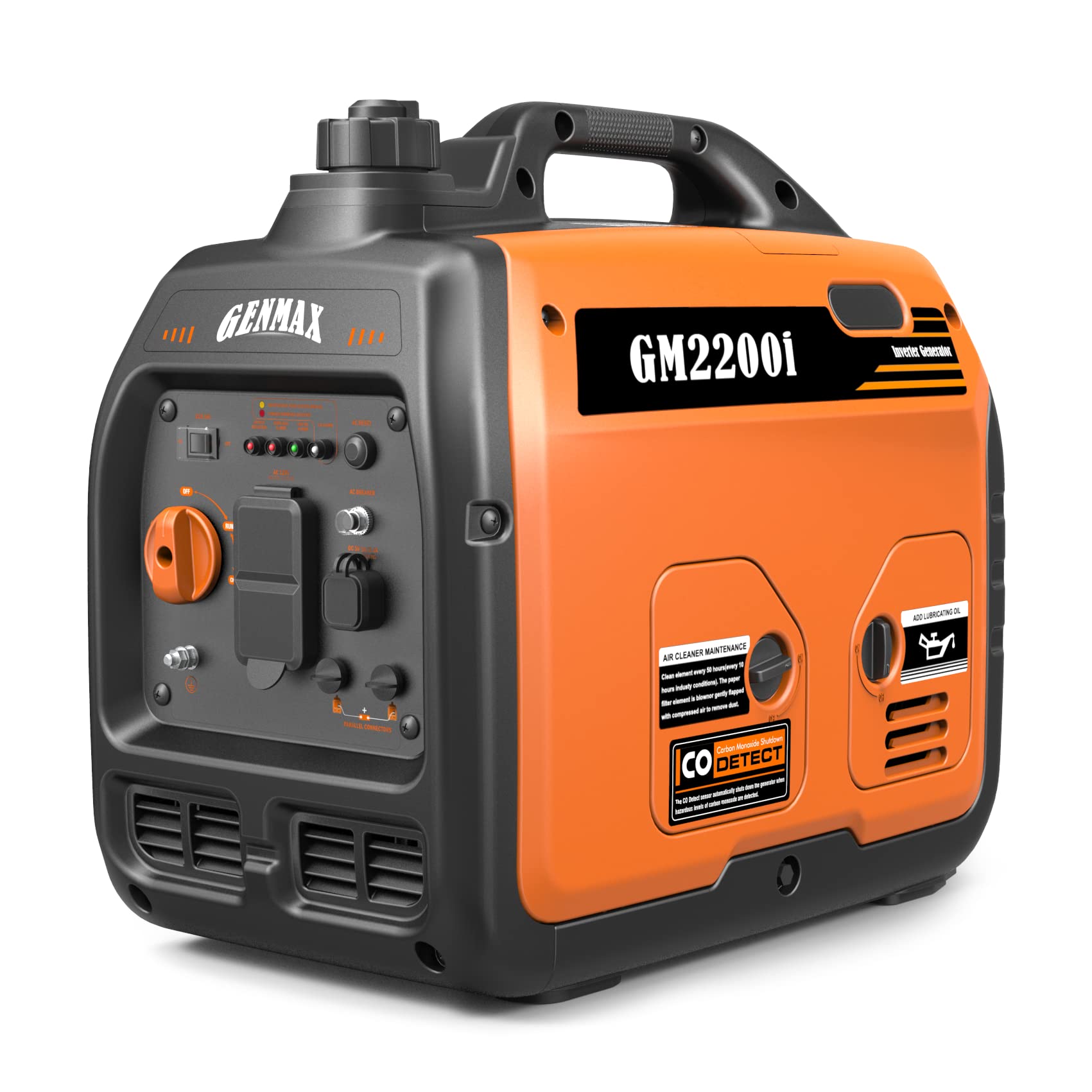 Genmax Portable Generator,2200W Ultra Quiet Gas Engine, Epa Compliant, Eco Mode Feature, Ultra Lightweight For Backup Home Use &