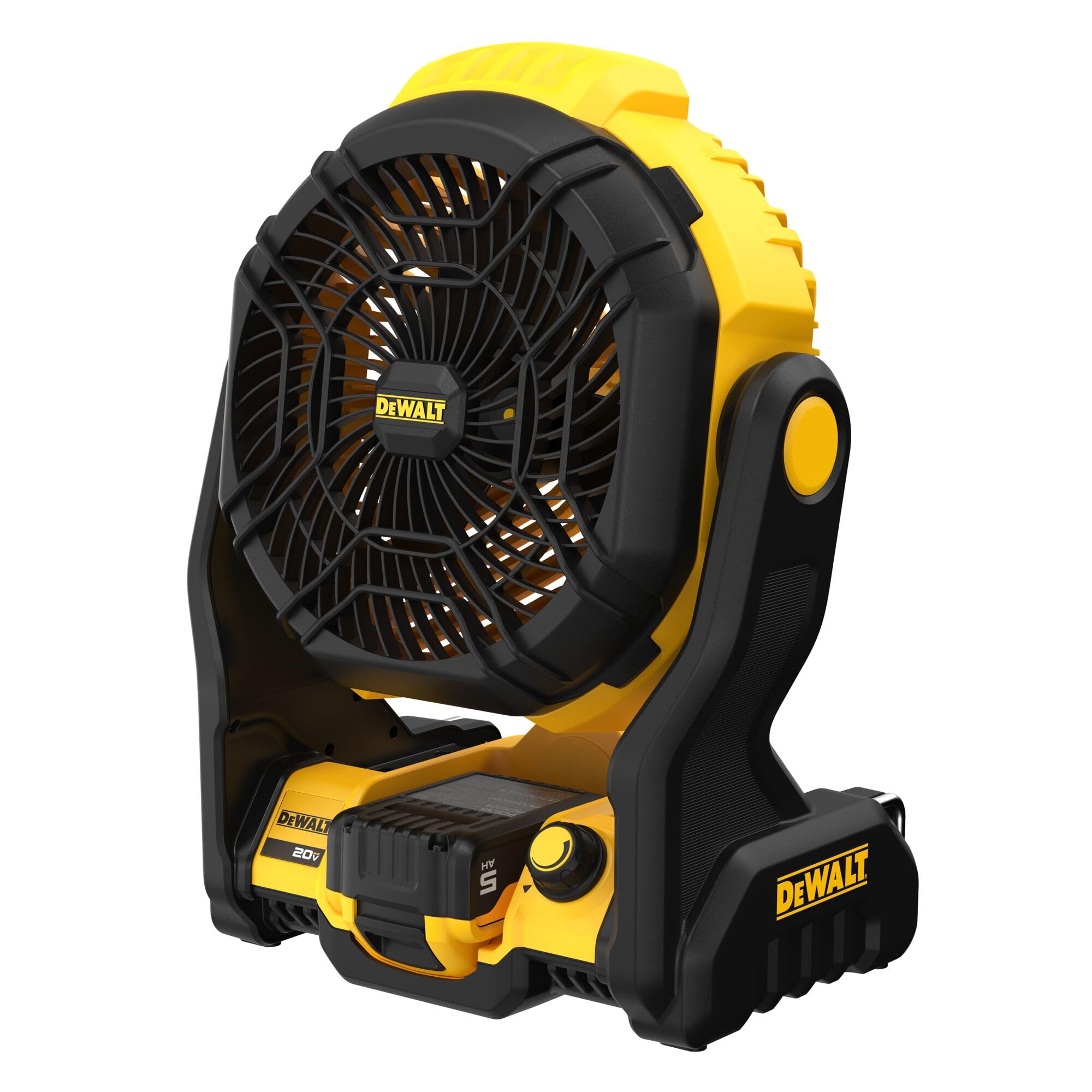 DEWALT 20V MAX Cordless Jobsite Fan, Battery Powered Rechargeable Fan Portable, Battery and Charger Included (DCE512P1)