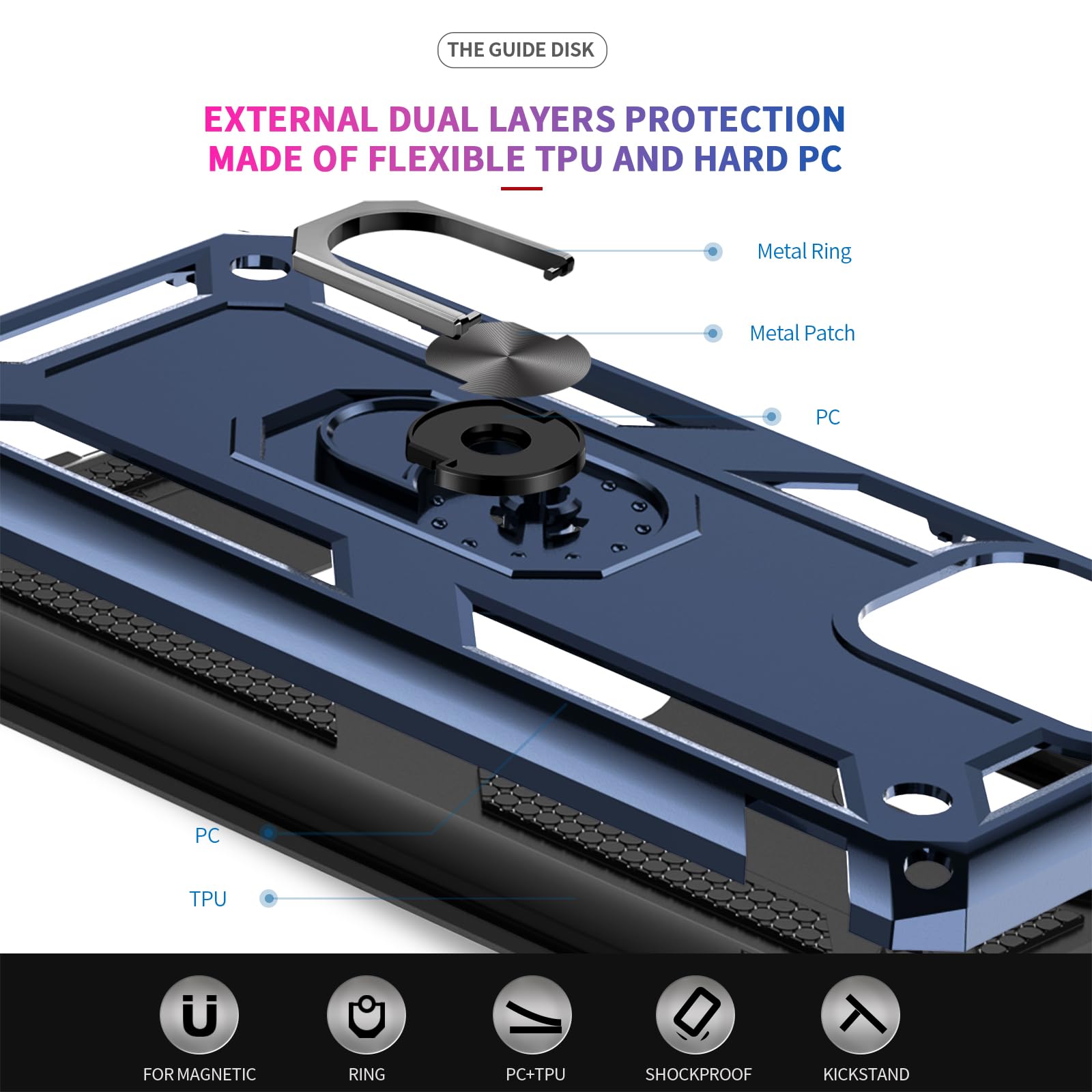 Leyi For Samsung Galaxy A71 5G Phone Case, Samsung A71 Case With Tempered Glass Screen Protectors, Heavy Duty Dual Layer Shockpr