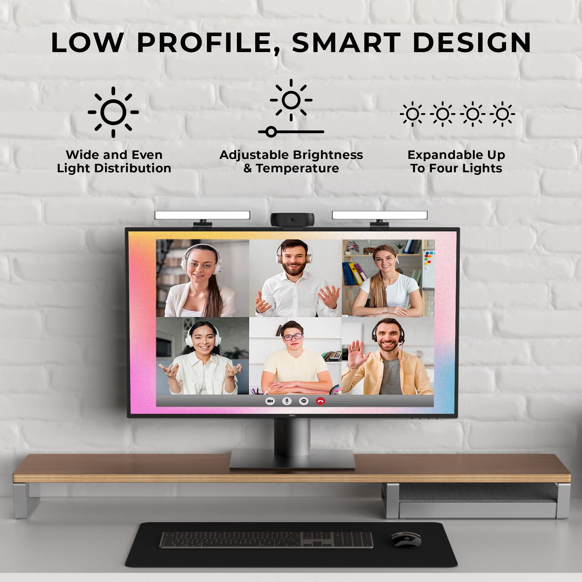 Humancentric Video Conference Lighting   Webcam Light For Streaming, Led Monitor And Laptop Light For Video Conferencing, Zoom Lighting For Computer, Replaces Ring Light For Zoom Meetings, Double Kit