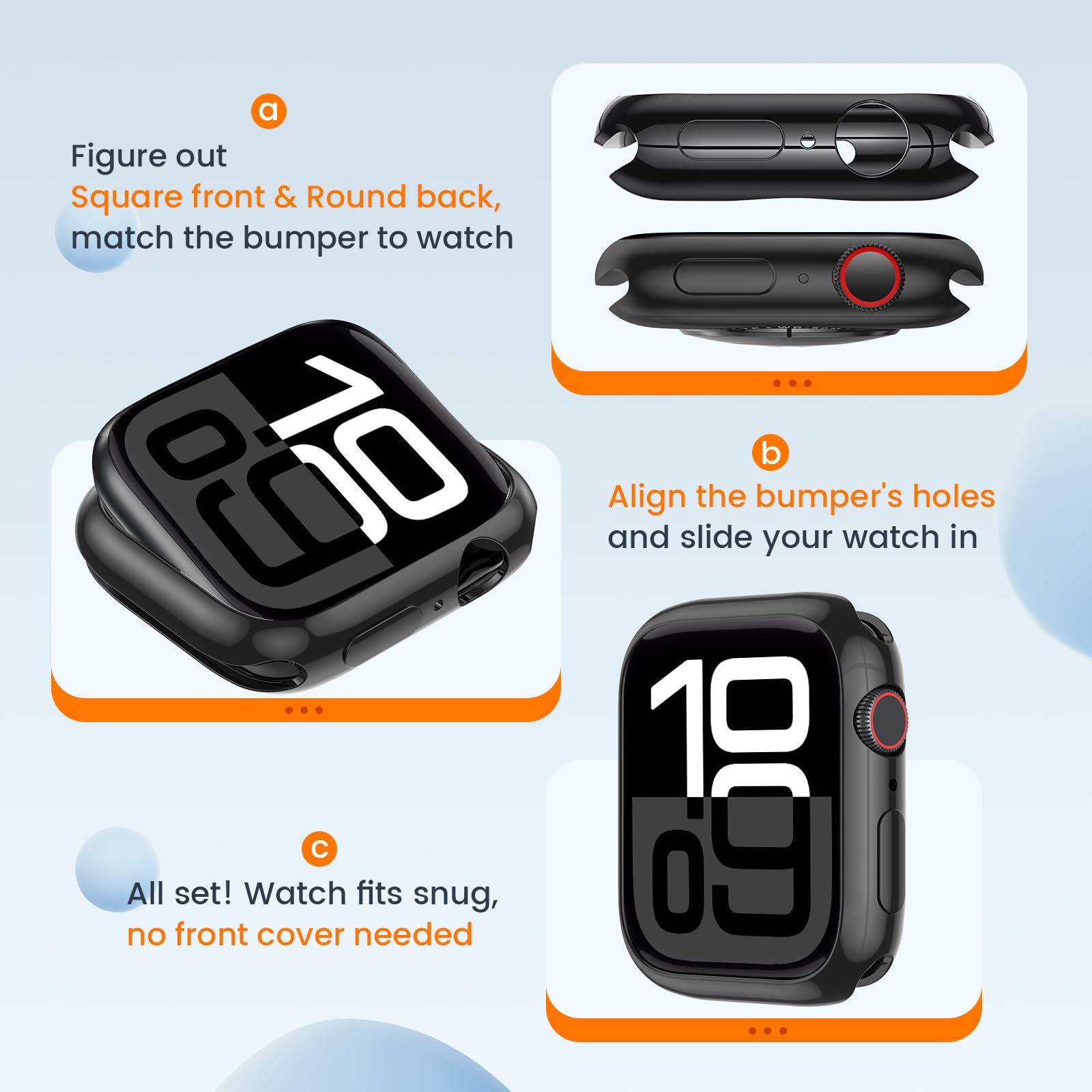 [2 Pack] Goton Bumper Case For Apple Watch Series 10 42Mm, Ultra Thin Soft Tpu Shockproof Case Cover Bumper Protector For Iwatch