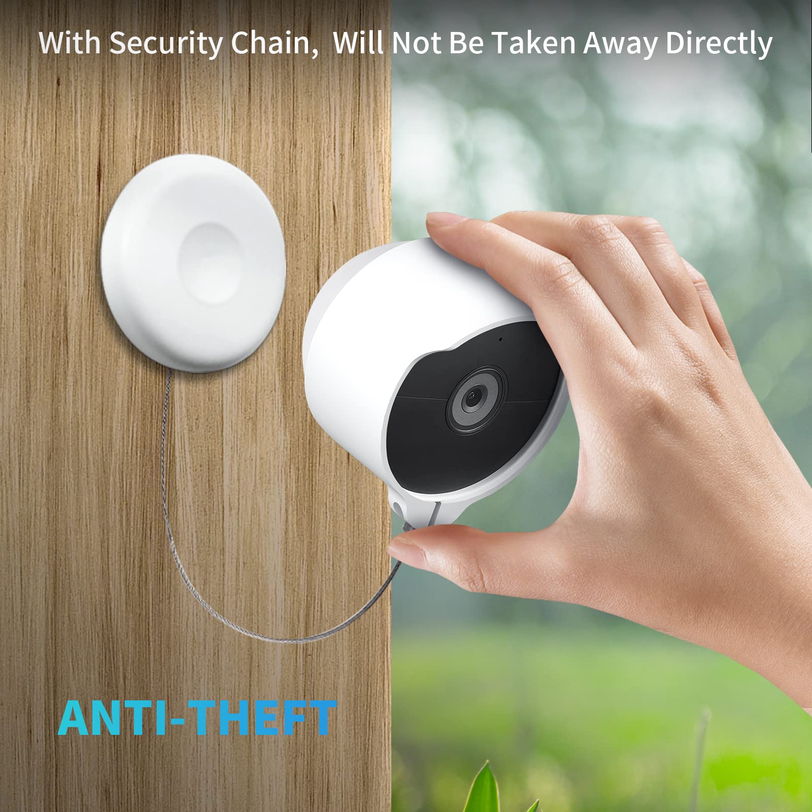 Anti Theft Mount For Google Nest Cam(Battery), Anti Drop Waterproof Camera Protective Cover With Security Chain Cable,Lock Acces