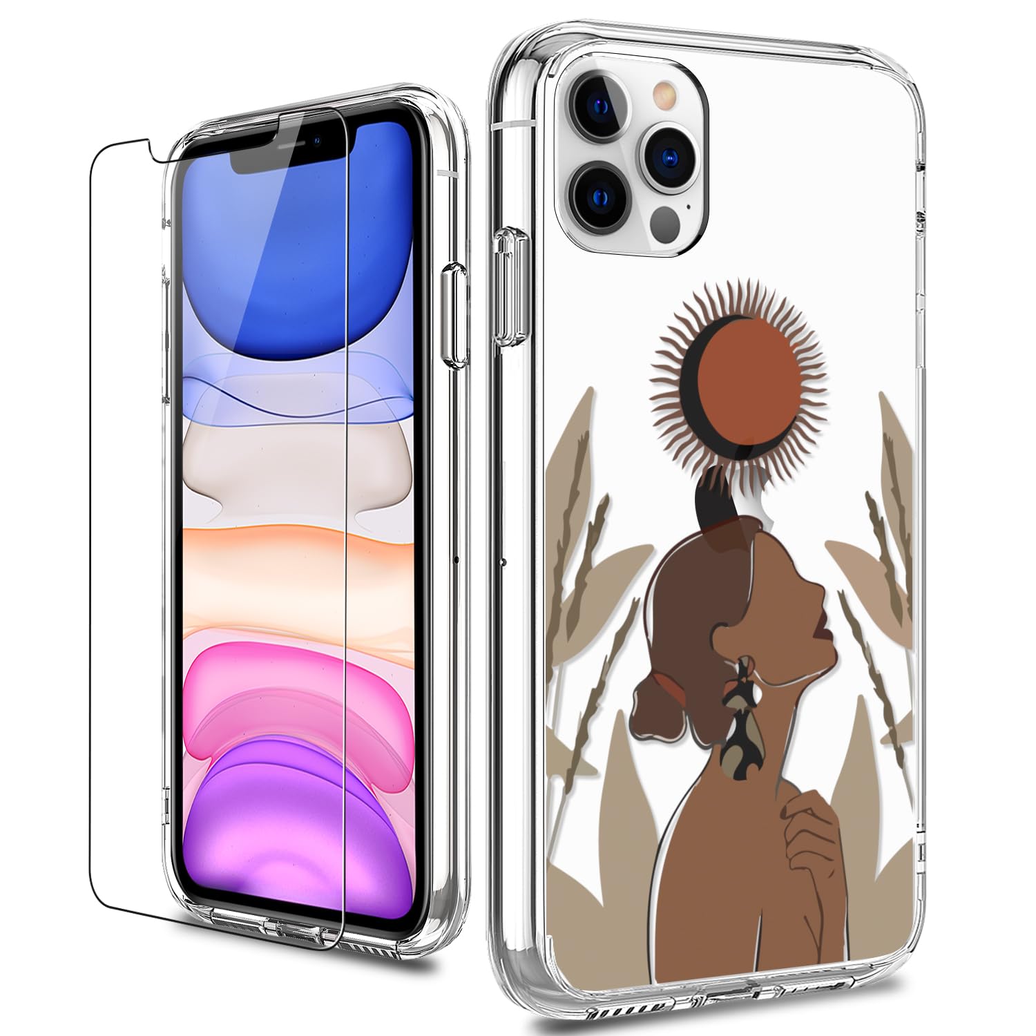 Luhouri Designed For Iphone 11 Pro Max Case With Screen Protector   Slim Fit, Sturdy Clear Acrylic Cover For Women And Girls   P