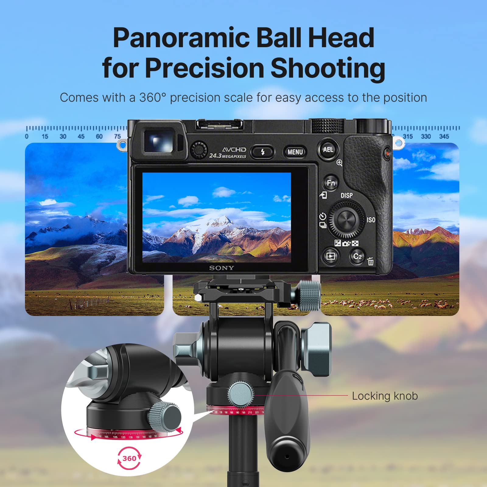 Video Fluid Head For Camera Tripod - Ulanzi U-190 Mini Pan Tilt Head Small Panoramic Ball Head With Arca Swiss Quick Release Pla