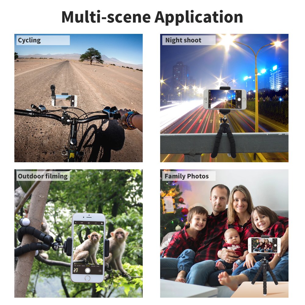 Apexel 4 In 1 Phone Photography Kit, 18X Telephoto Lens, 198 Fisheye Lens, 15X Macro Lens, 0.63X Wide Angle Lens, Set With Flexi