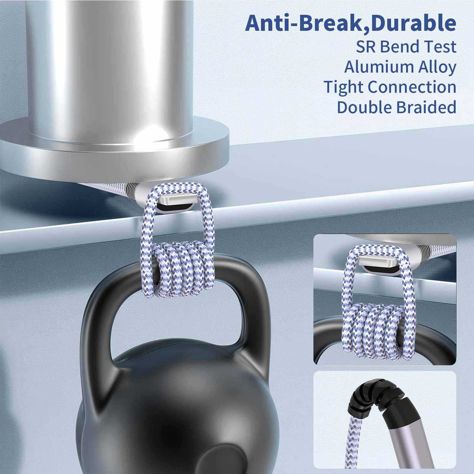 5 Pack Short Lightning Cable(8 Inch), [Apple Mfi Certified] Iphone Fast Charging Cable,Usb To Lightning High Speed Data Sync Nyl