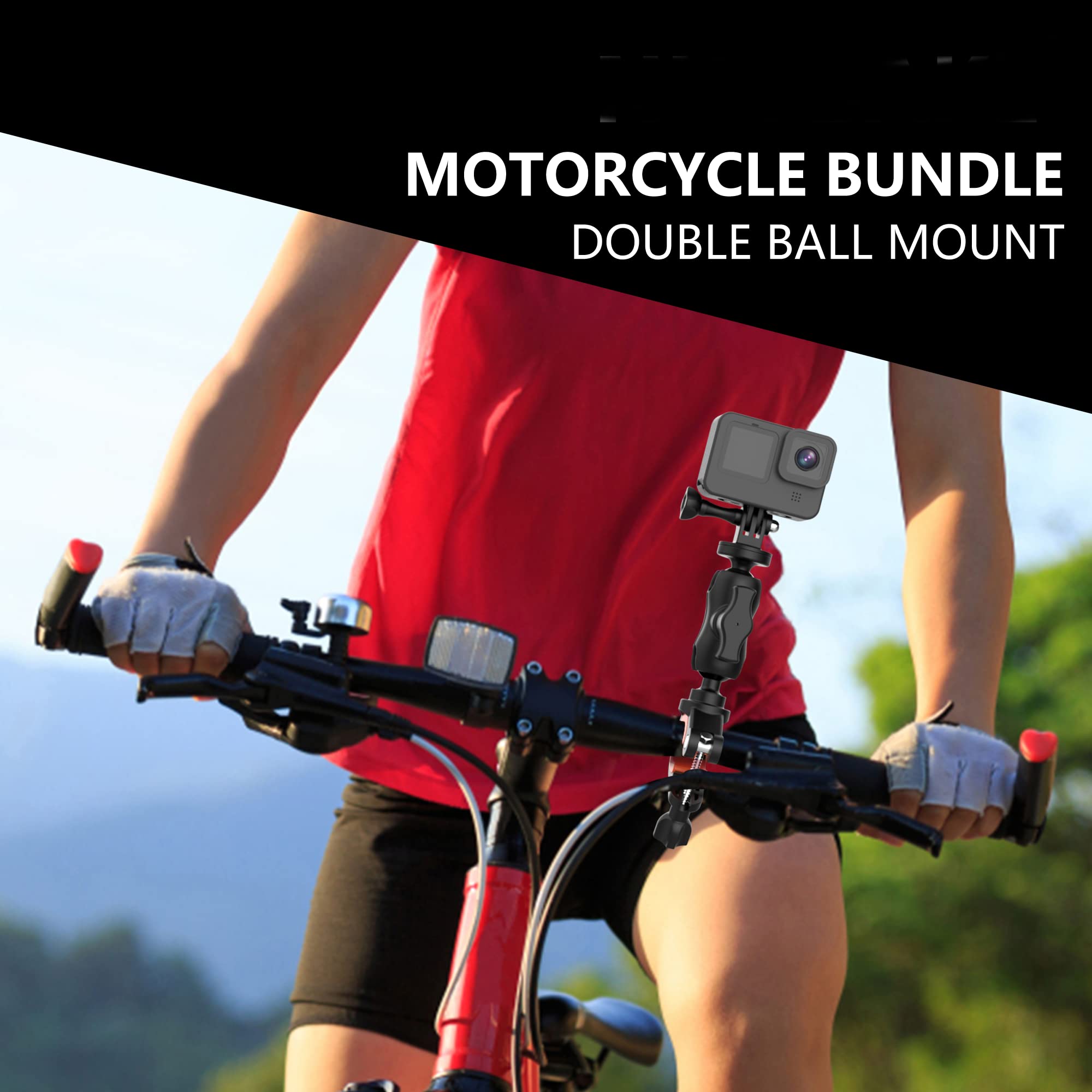 Nuobake 19 In 1 Motorcycle Accessory Bundle For Insta360 One X2, X3, X4, One R, Rs, Gopro Hero 12, 11, 10, 9, 8, 7, 6, 5 Black, Session 5/4/3, Osmo Action, Yi Action Camera And More
