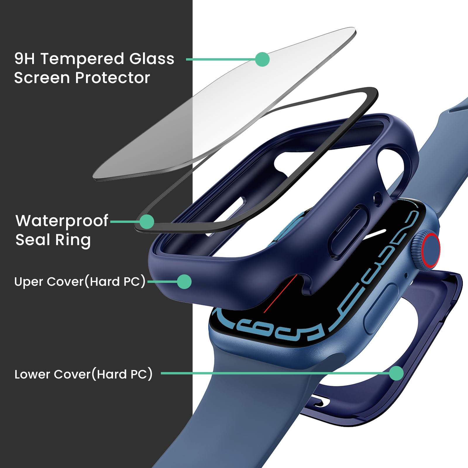 [2 In 1] Goton Waterproof Case For Apple Watch Series 10 9 8 7 Se2 Se 6 5 4 Ultra 2 Ultra 46Mm 42Mm 45Mm 44Mm 41Mm 40Mm 49Mm, 36