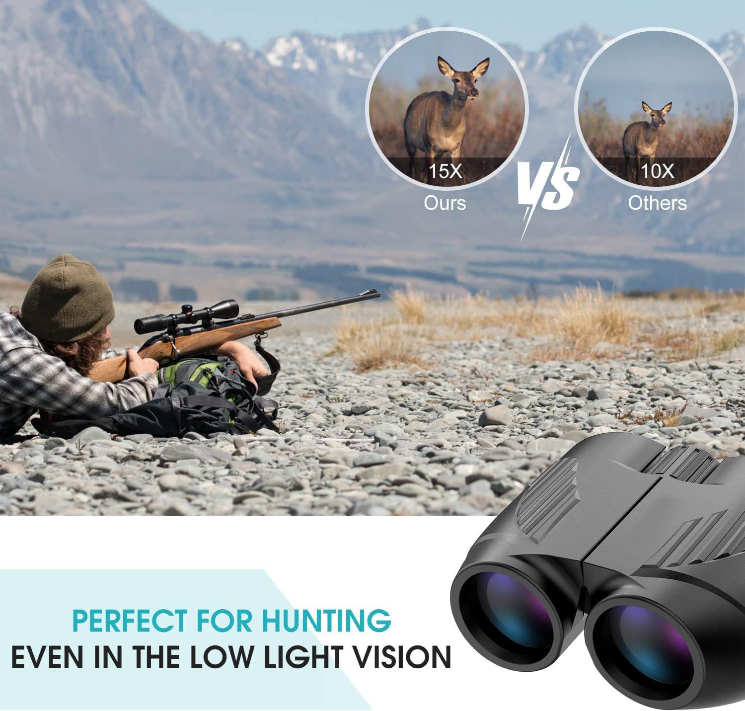 Pokanic Binoculars High Resolution 12 X 25 Optics Clear Vision Compact Size Outdoor Camping, Travel, Hiking, Bird Watching, Adve