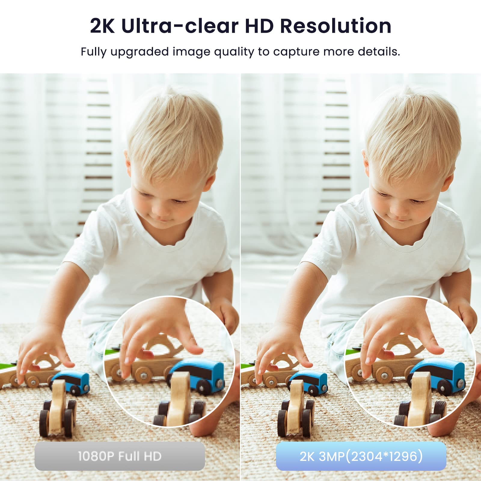 Wifi Camera 2K, Galayou Indoor Home Security Cameras For Baby/Elder/Dog/Pet Camera With Phone App,24/7 Sd Card Storage,Works Wit