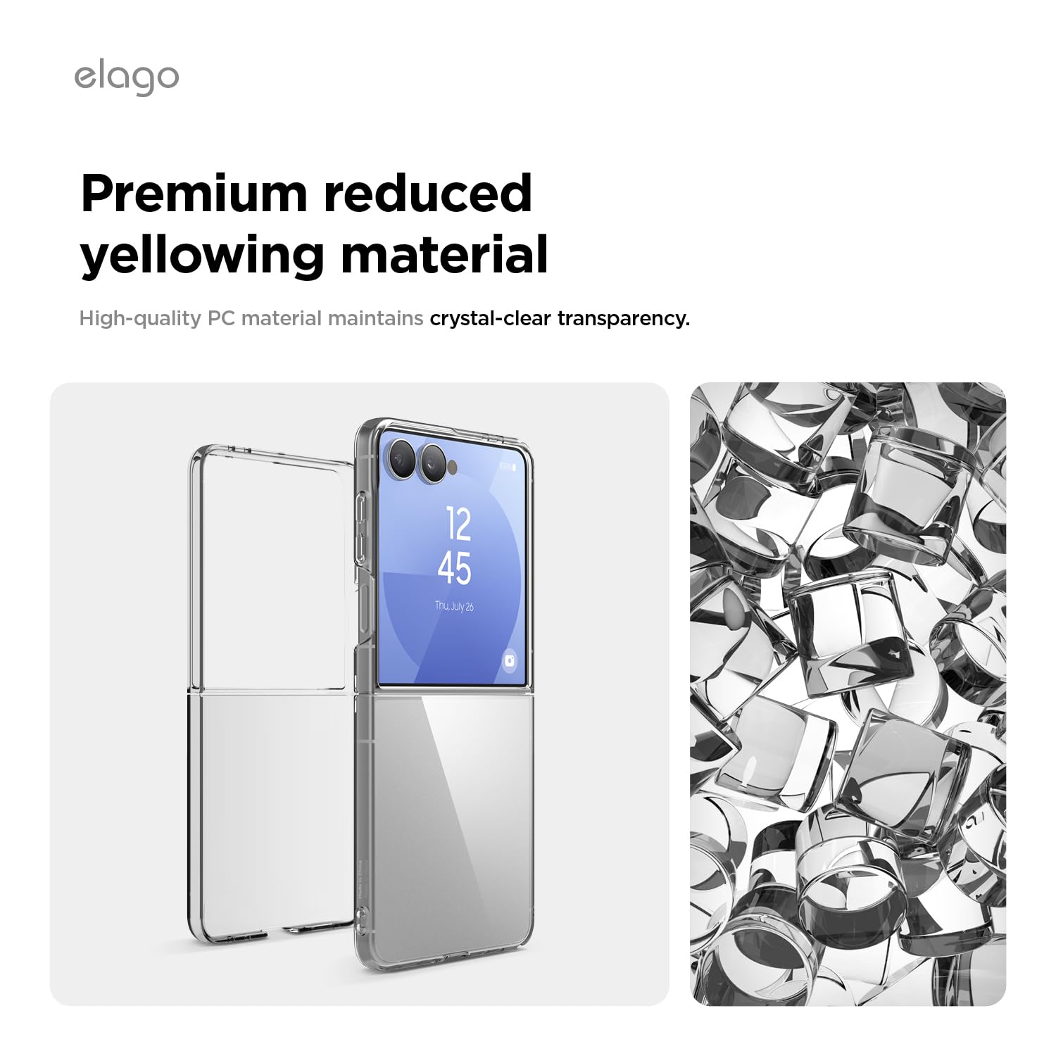 Elago Clear Case Compatible With Samsung Galaxy Z Flip 7 Case - Precise Camera Cutouts, Sleek And Light Design, Protective Cover