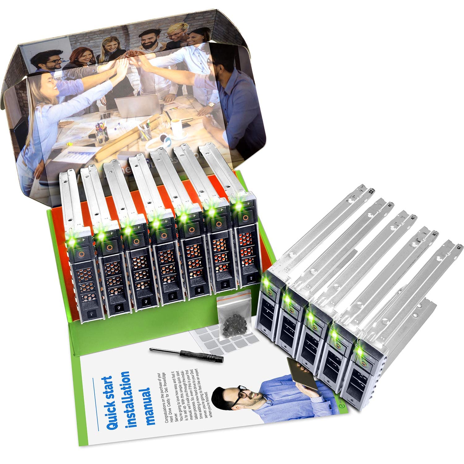 Workdone 12 Pack   3.5'' Hard Drive Caddy   Compatible For Dell Poweredge Selected 14 15Th Gen. Servers   With Detailed Setup Ma