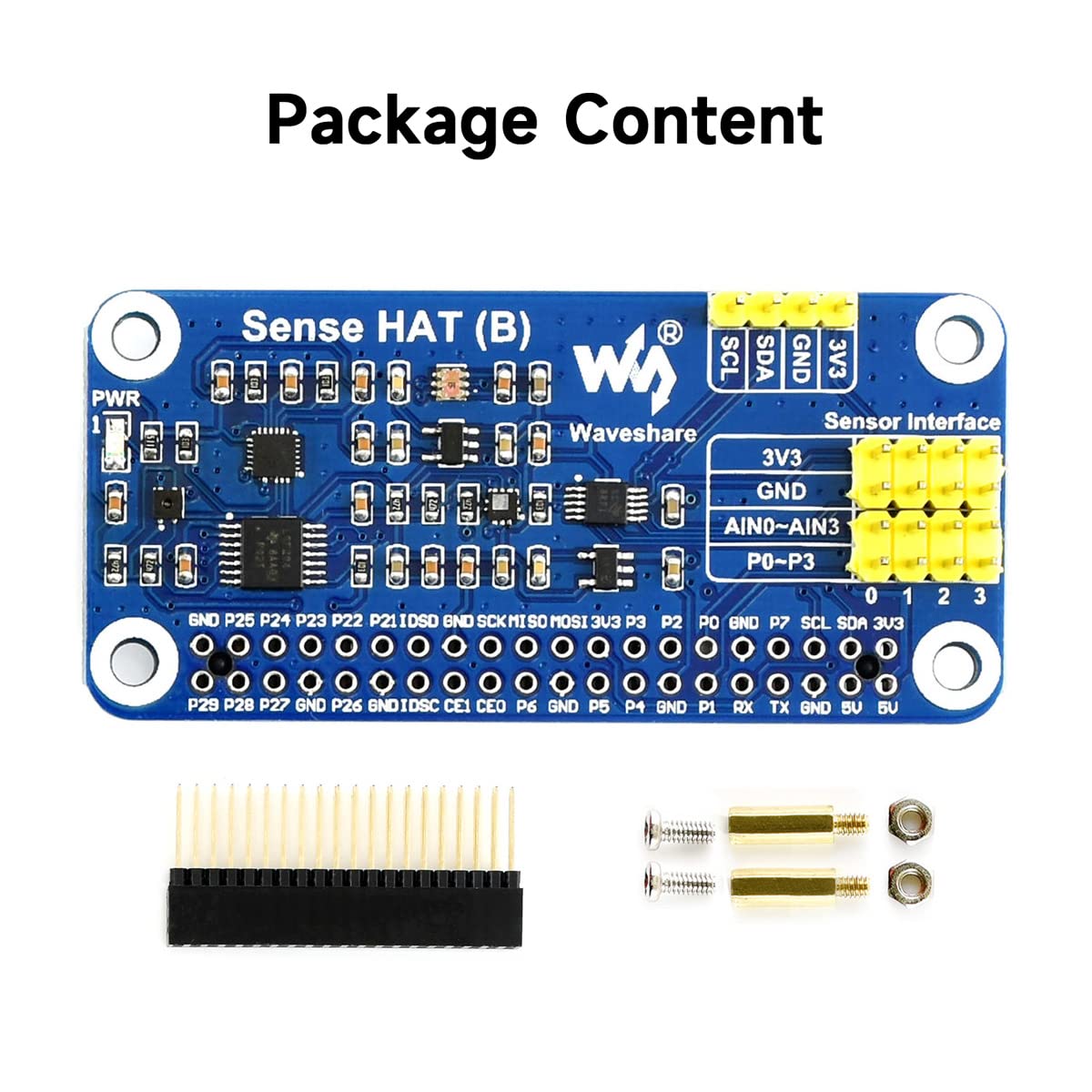 Waveshare Sense Hat (B) For Raspberry Pi Onboard Multi Powerful Sensors Supports External Sensors