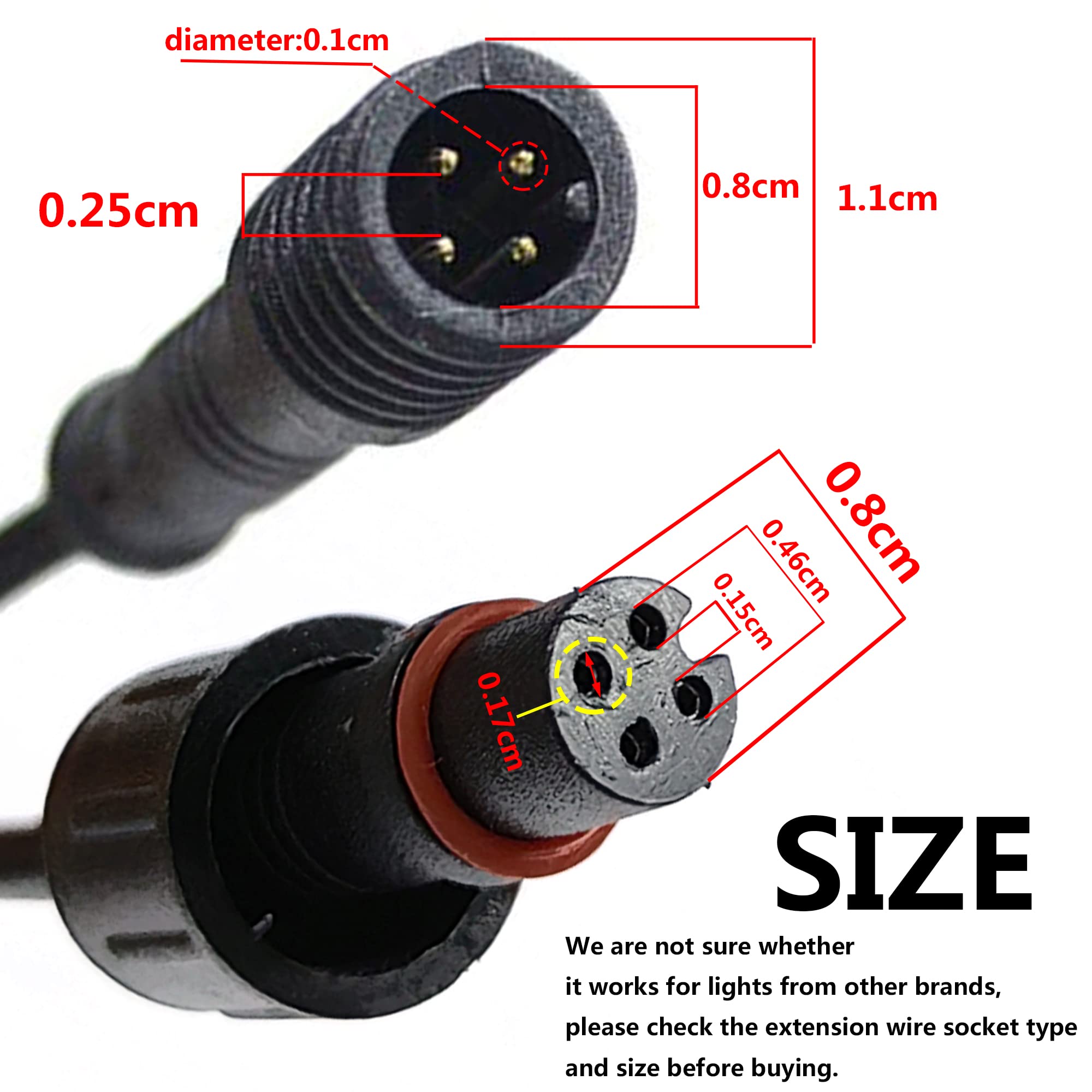 Nbwdy Waterproof 1 4 Y Extension Cable Wire Cord Set For Neon Led Boat Drain Plug Underwater Light, Rock Light (1 To 4 Splitter