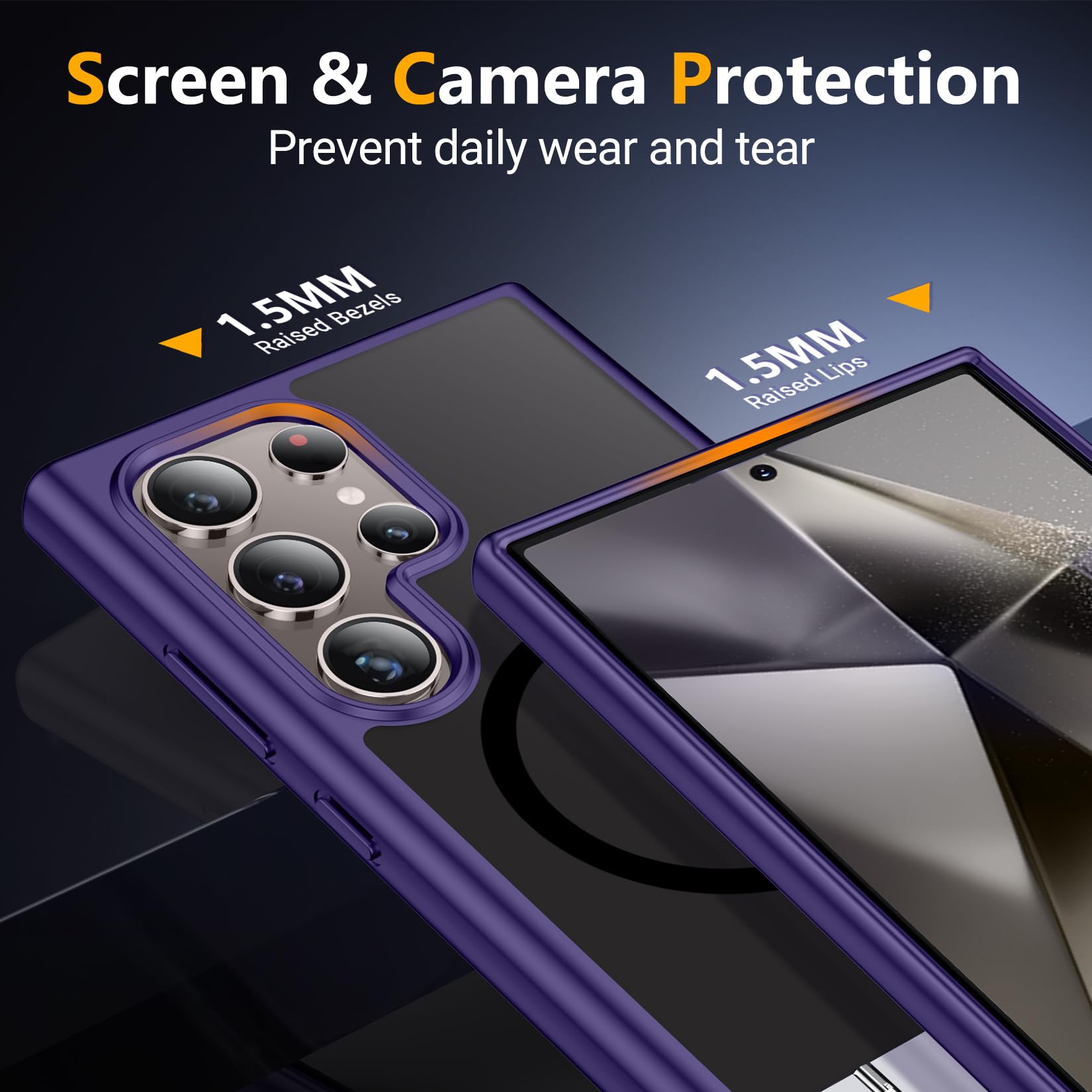 Spidercase Magnetic For Samsung Galaxy S24 Ultra Case, [3 Stand Ways][ Military Grade Drop Protection] With Invisible Stand Shoc