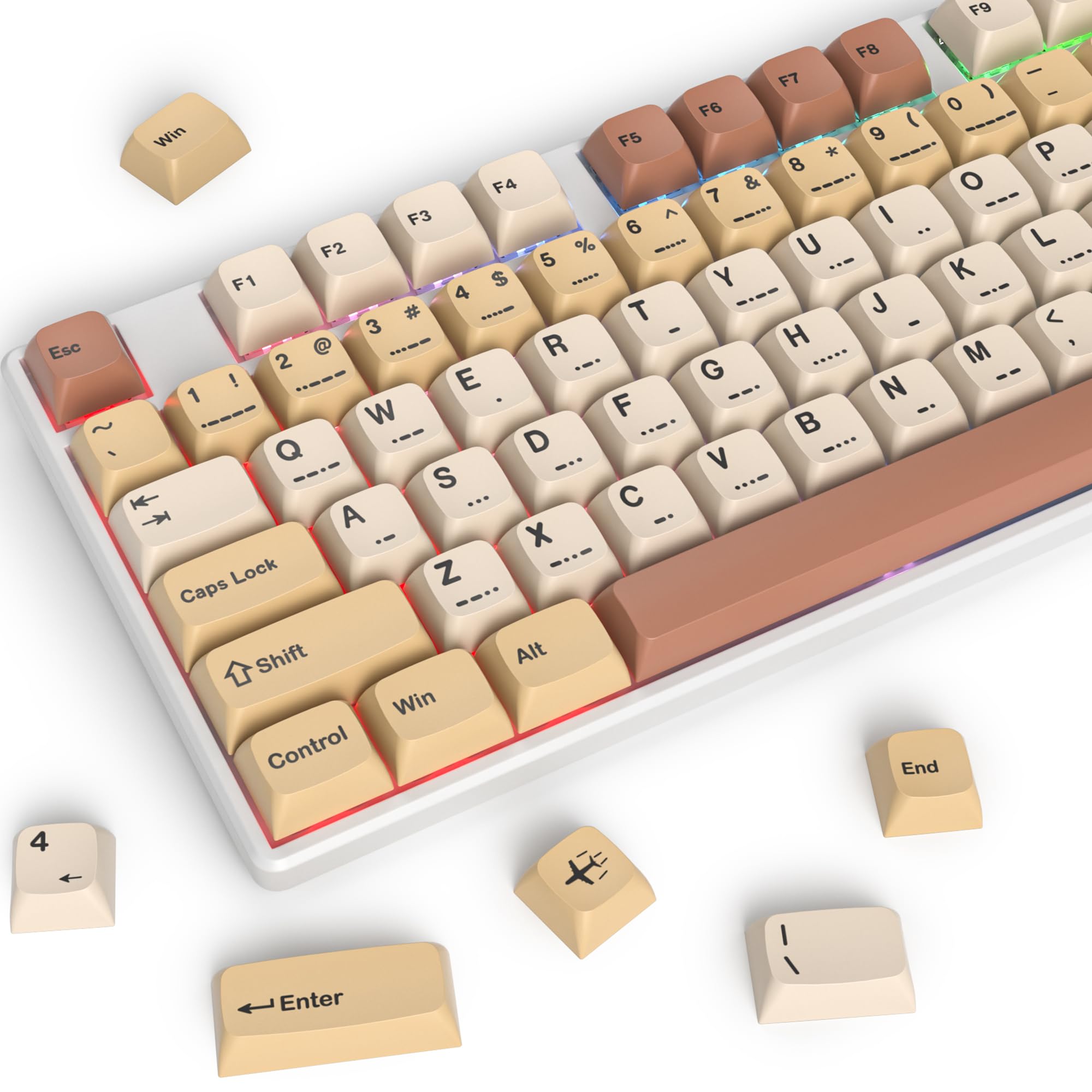 Surmen 139 Xda Profile Pbt Keycaps 75 Percent, Custom Keycaps Dye Sublimation With Iso Keys For 61/68/82/87/108 Mechanical Keybo