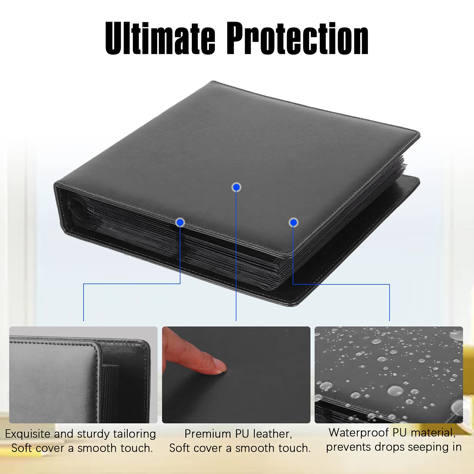 192 Pockets Photo Album For Fujifilm Instax Wide 300 Camera, Polaroid 600 I Type Film Album, Extra Large Picture Albums For Polaroid Now Onestep2 Onestep+ Instant Camera, Pop Lab Print Camera (Black)