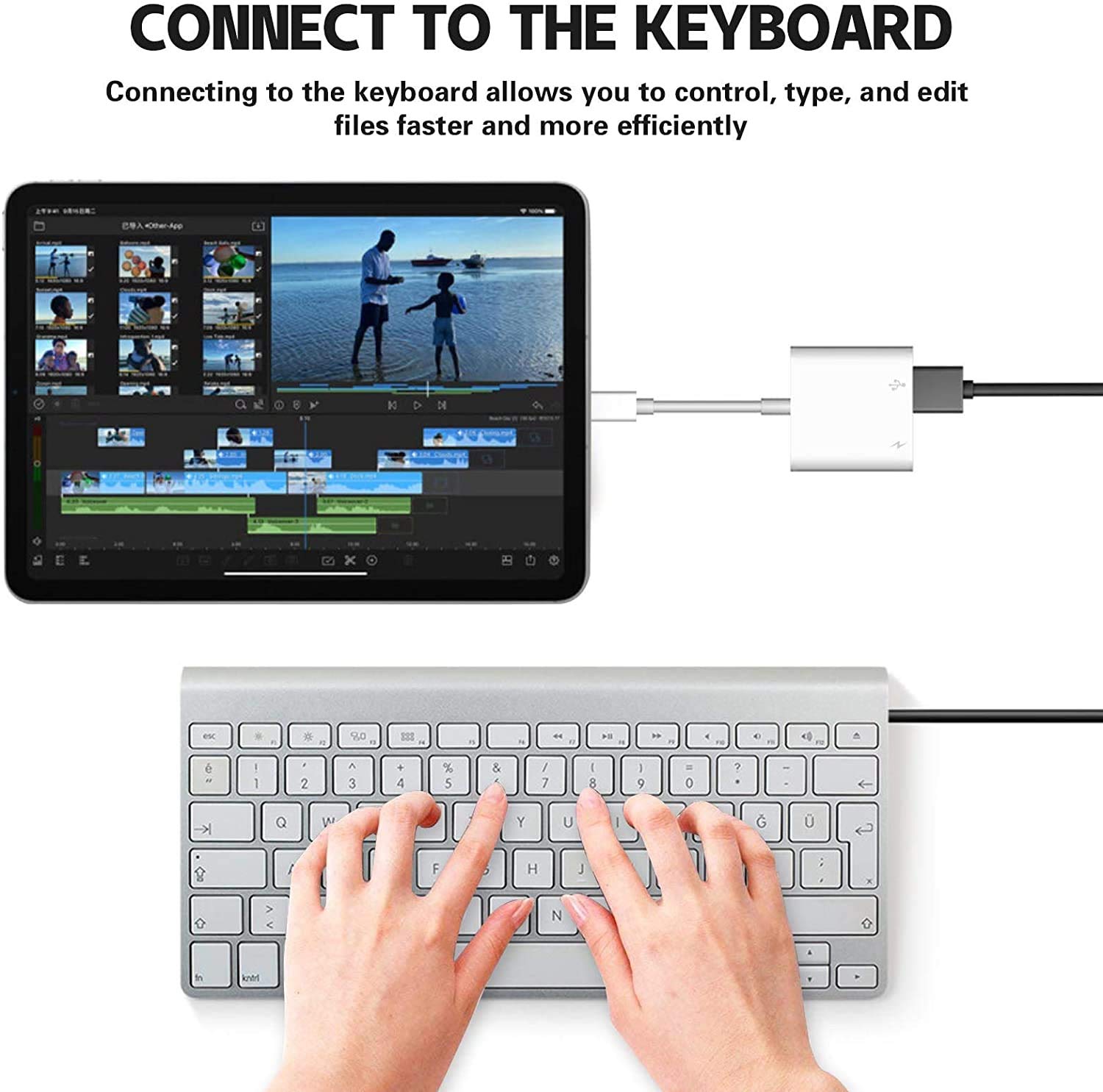 Desoficon Lightning To Usb 3.0 Otg Adapter For Iphone, Ipad, Usb Camera Adapter With Fast Charging Port