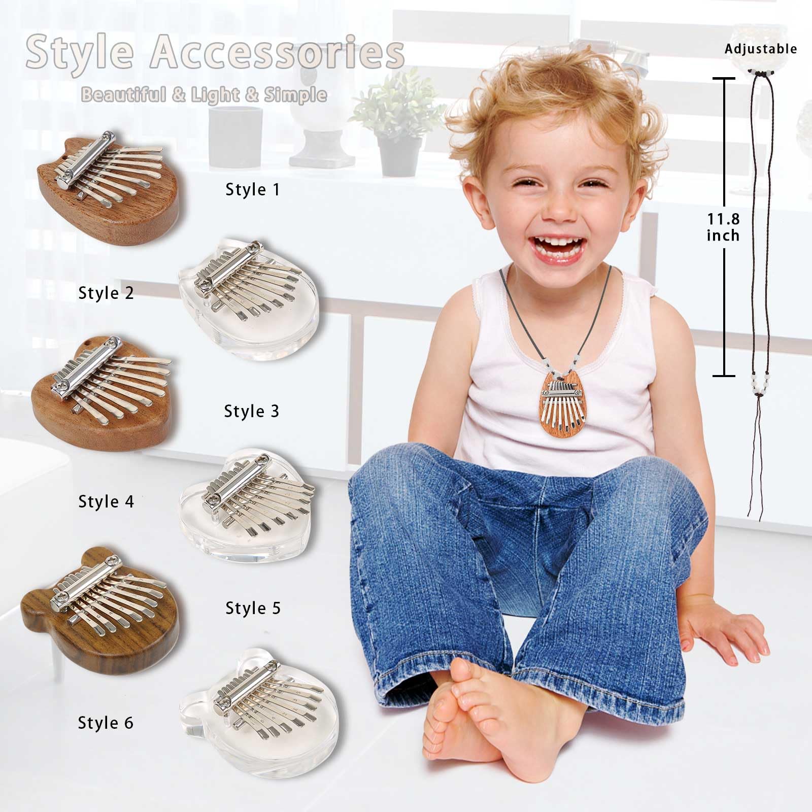 2 Pack Mini Kalimba Thumb Piano 8 Keys,Portable Solid Wood And Acrylic Mbira Finger Piano For Kids And Adults,Pocket Musical Gif