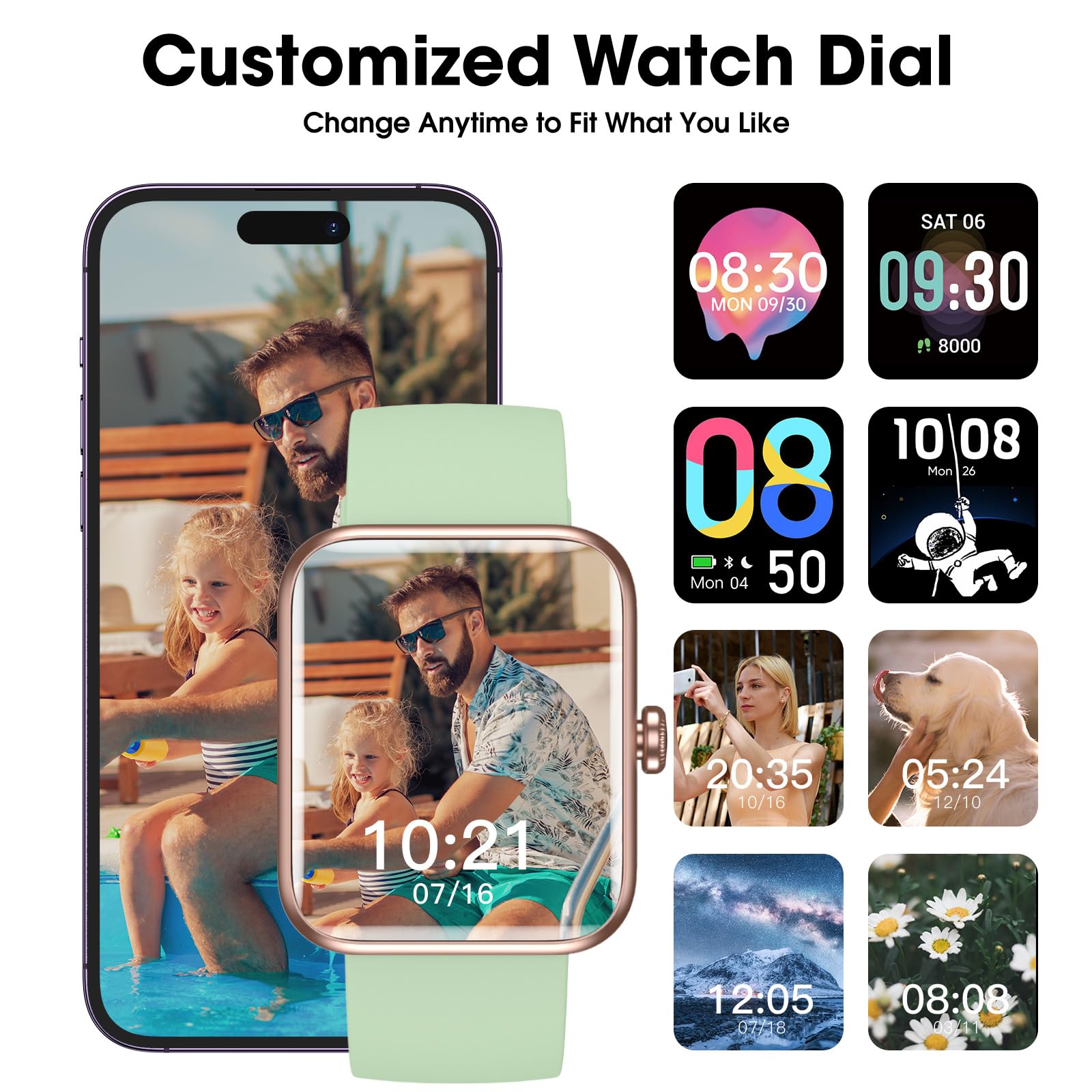 Tykoit Smart Watch, Fitness Tracker With Heart Rate Monitor, Blood Oxygen, Sleep Watch, 41Mm Touchscreen Smartwatch For Android