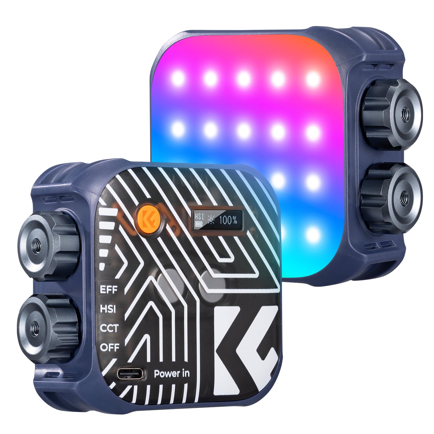 K&F Concept Rgb Video Light, 360 Full Color Portable Photography Light, Led Camera Light W 21 Light Effects, 2500K 9900K Cri 96+