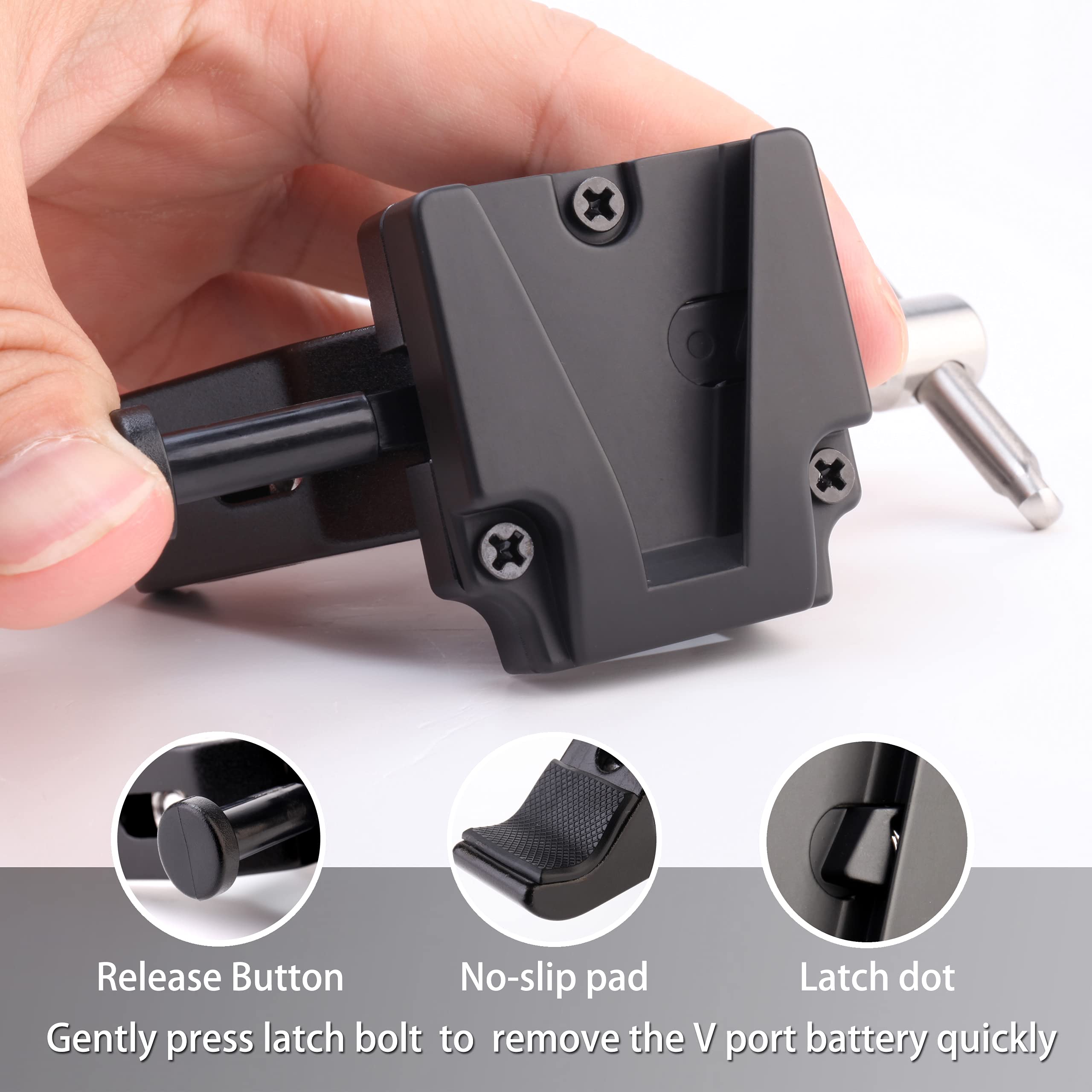 Koertacoo V Mount Lock Battery Adapter With Clamp For Mounting To Light Stand Tripod.