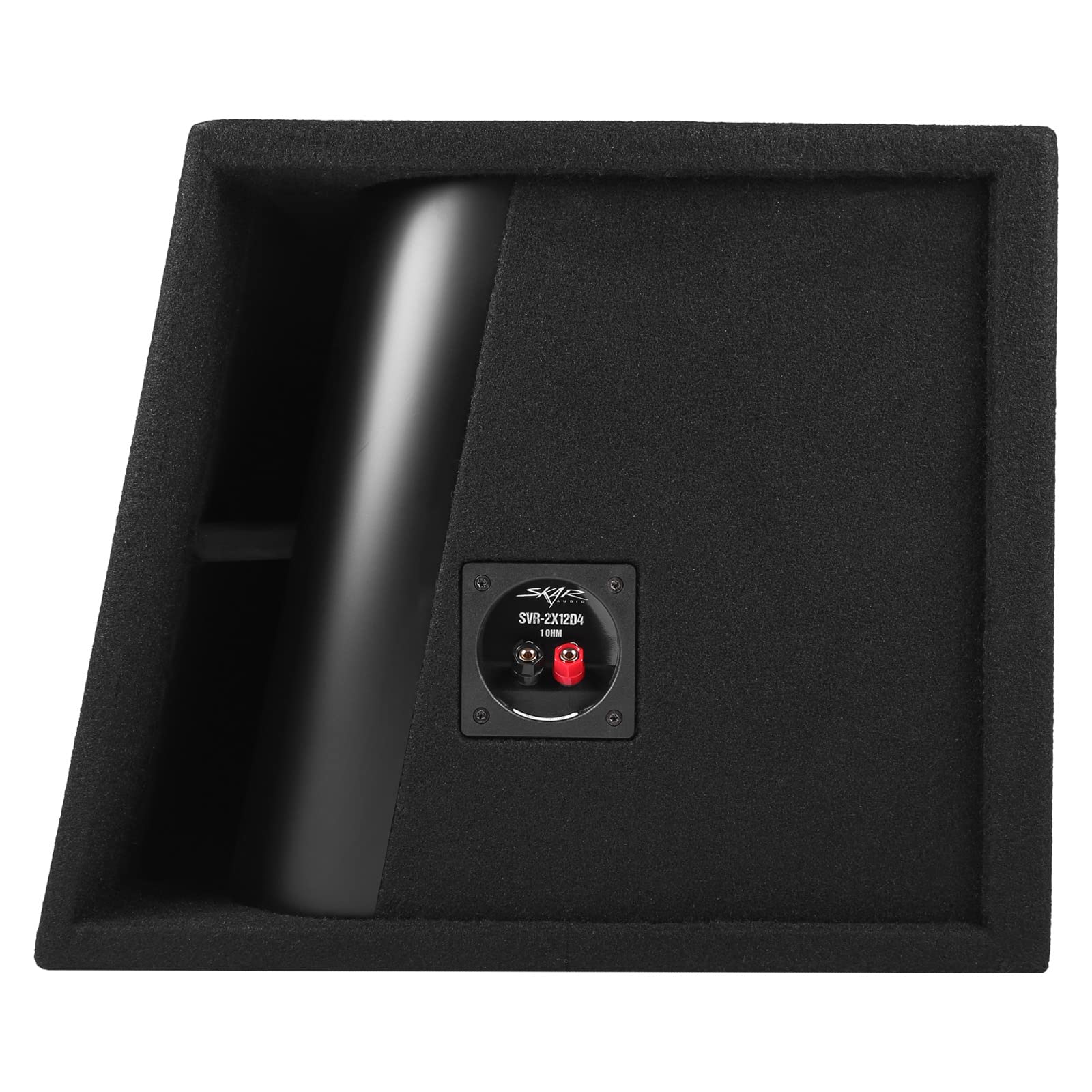 Skar Audio Dual 12" SVR Series Vented Subwoofer Enclosure - 3200W, Black, Model SVR-2X12D4, Loaded Wood Design
