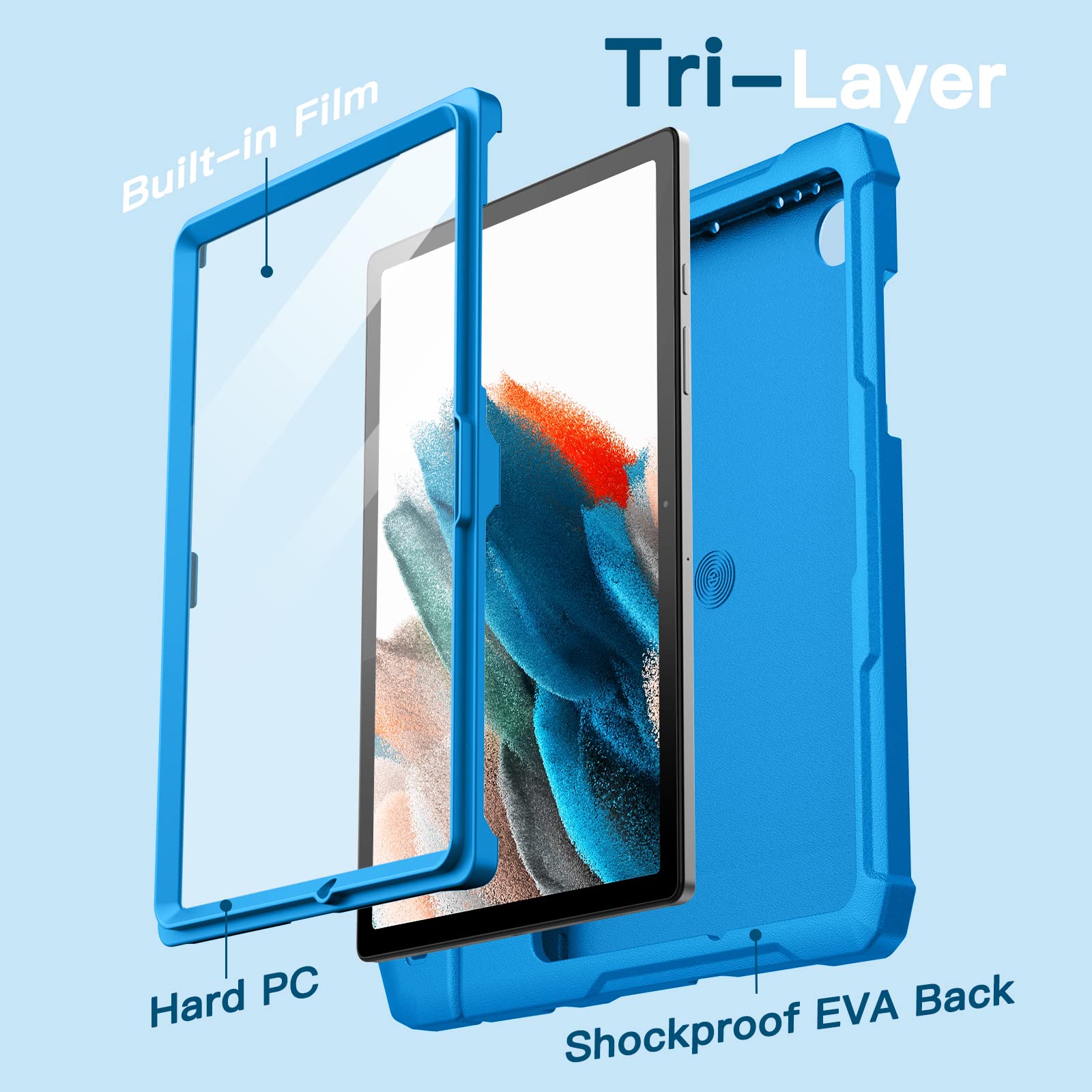 Jetech Kids Case For Samsung Galaxy Tab A8 10.5-Inch 2022 (Sm-X200/X205/X207) With Built-In Screen Protector, Shockproof Full-Bo