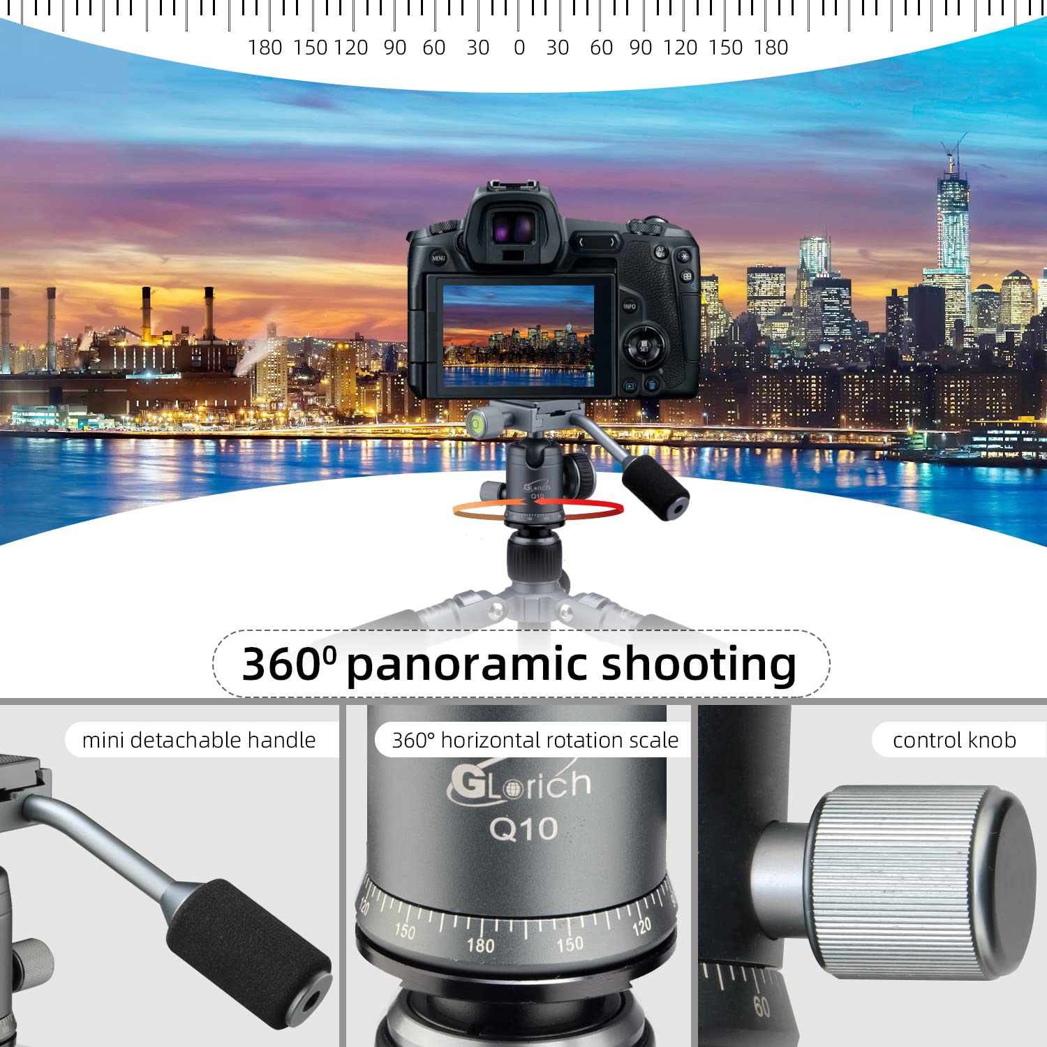 Glorich Portable Tabletop 20� Mini Tripod With 360 Degree Ball Head, Aluminum Alloy Small Travel Desktop Tripod Max Load 13 Lbs Compatible With Dslr Camera Sony Canon Nikon Video Camcorder Phones