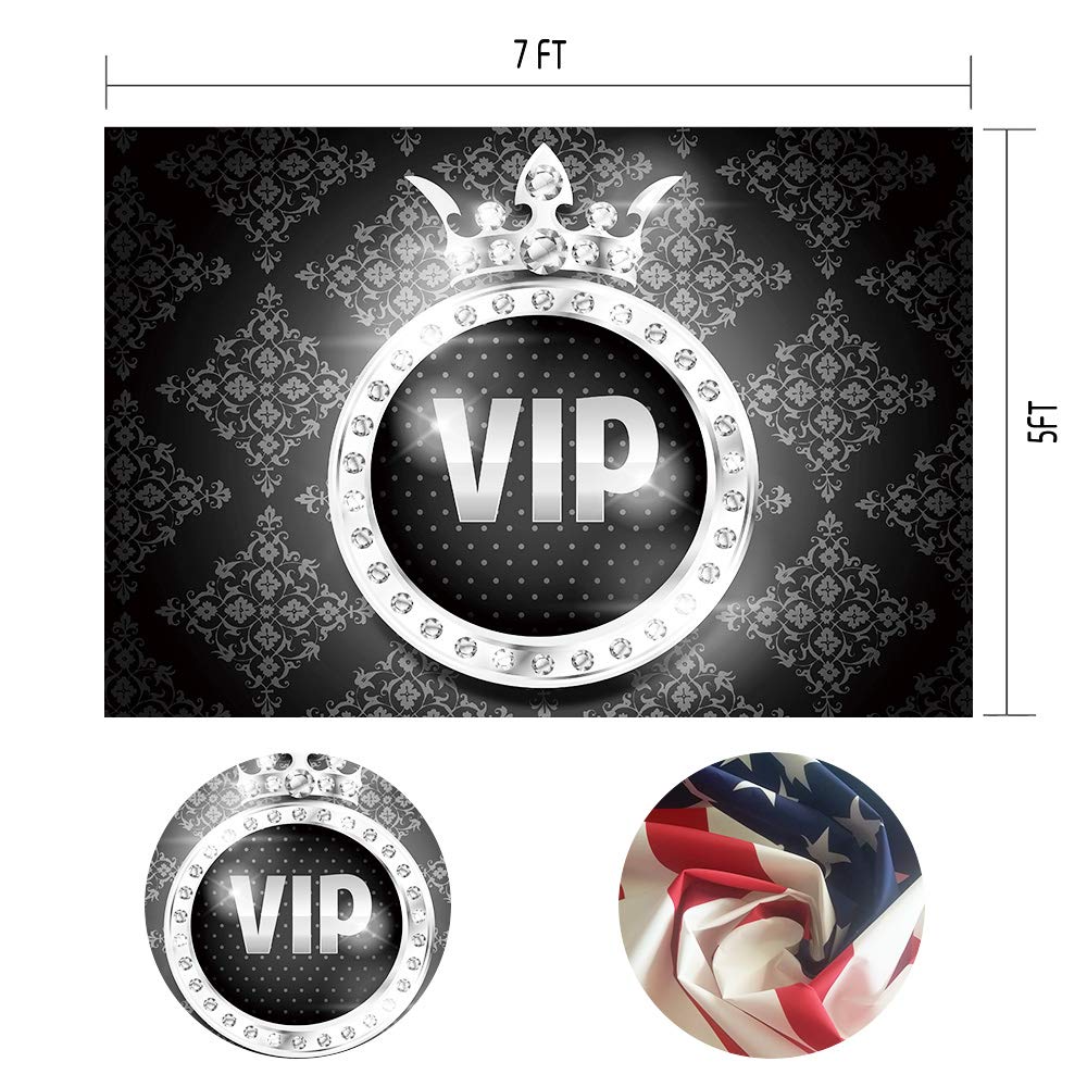 Mtmety Fantasy Silver Vip Crown Backdrop Sweet 16 Birthday Party Photography Background Props Vinyl Photography Video Backdrop (
