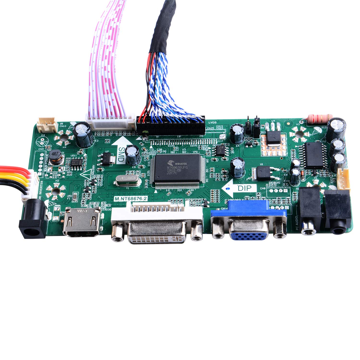 Geeekpi Nt68676 Hdmi+Vga+Dvi+Audio Input Lcd Controller Driver Board Or Hsd190Men4 M170En06 17'' 19'' 1280X1024 4Ccfl 30Pins Lcd