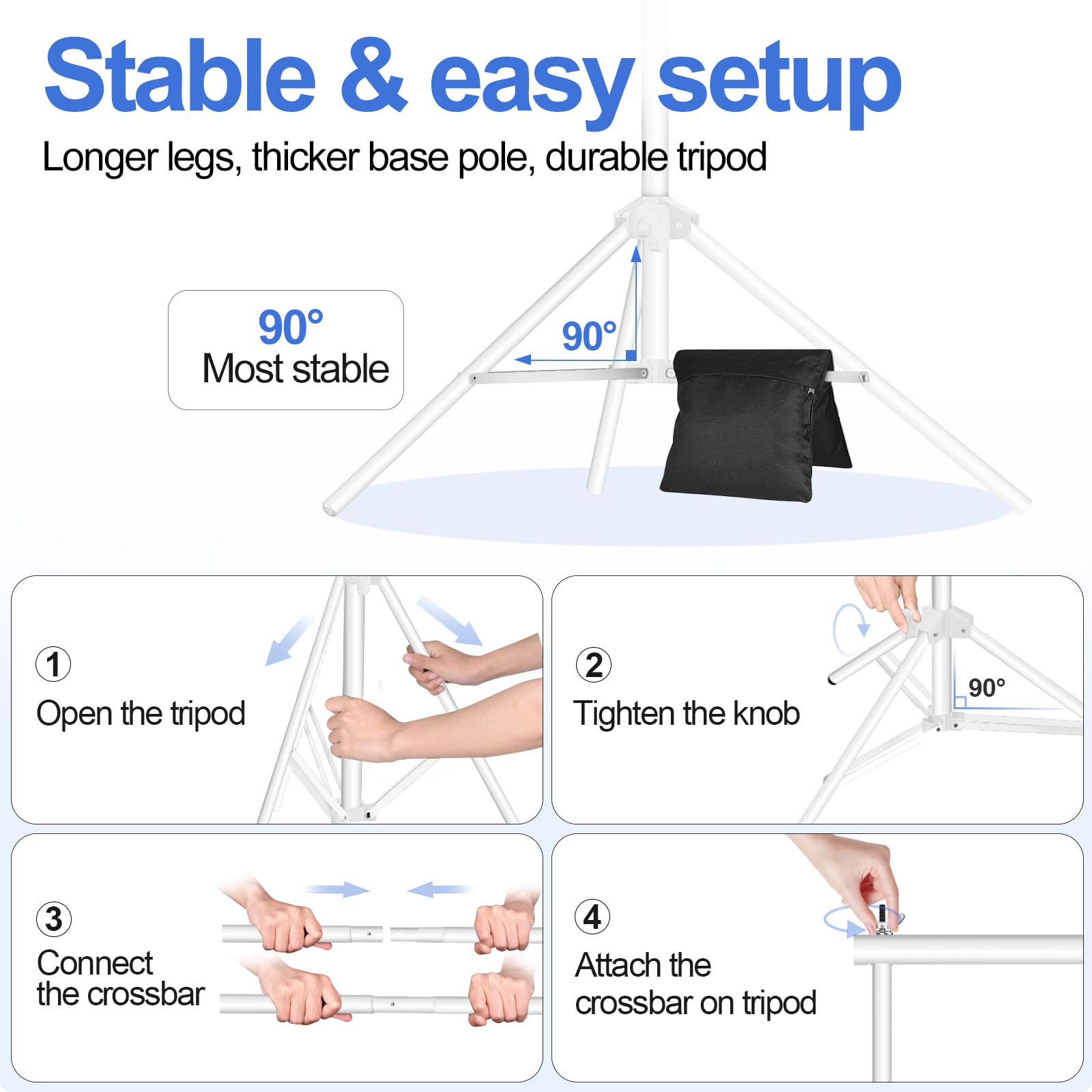 Emart Backdrop Stand 10X7Ft(Wxh) Photo Studio Adjustable Background Stand Support Kit With 2 Crossbars, 8 Backdrop Clamps,2 Sand