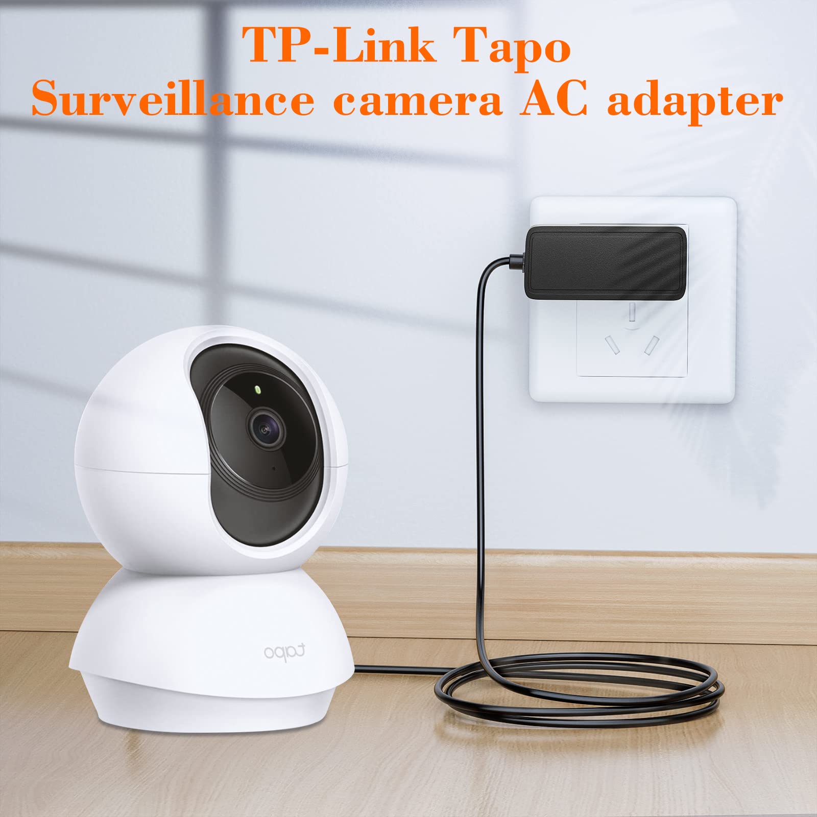 Soulbay 9V Power Supply For Tp Link Tapo Camera C100 C200 C210 C310 C320Ws C100/A Tc70 Cctv Smart Security Camera Ac/Dc Adapter Cord T090060 2B1 Replacement Charger, 6 Feet