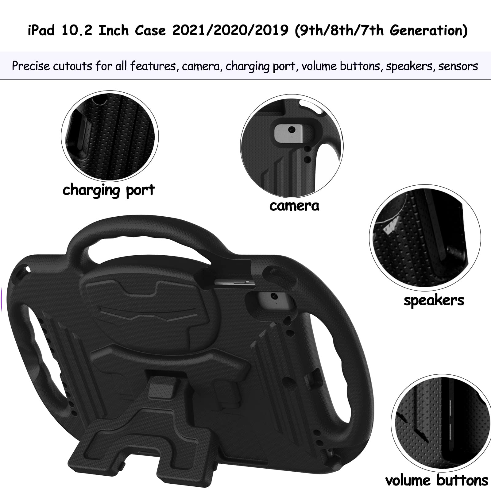 Ltrop New Ipad 9Th Generation Case 2021, Ipad 8Th/7Th Generation Case, Ipad 10.2 Case For Kids, Shockproof Handle Stand Shoulder