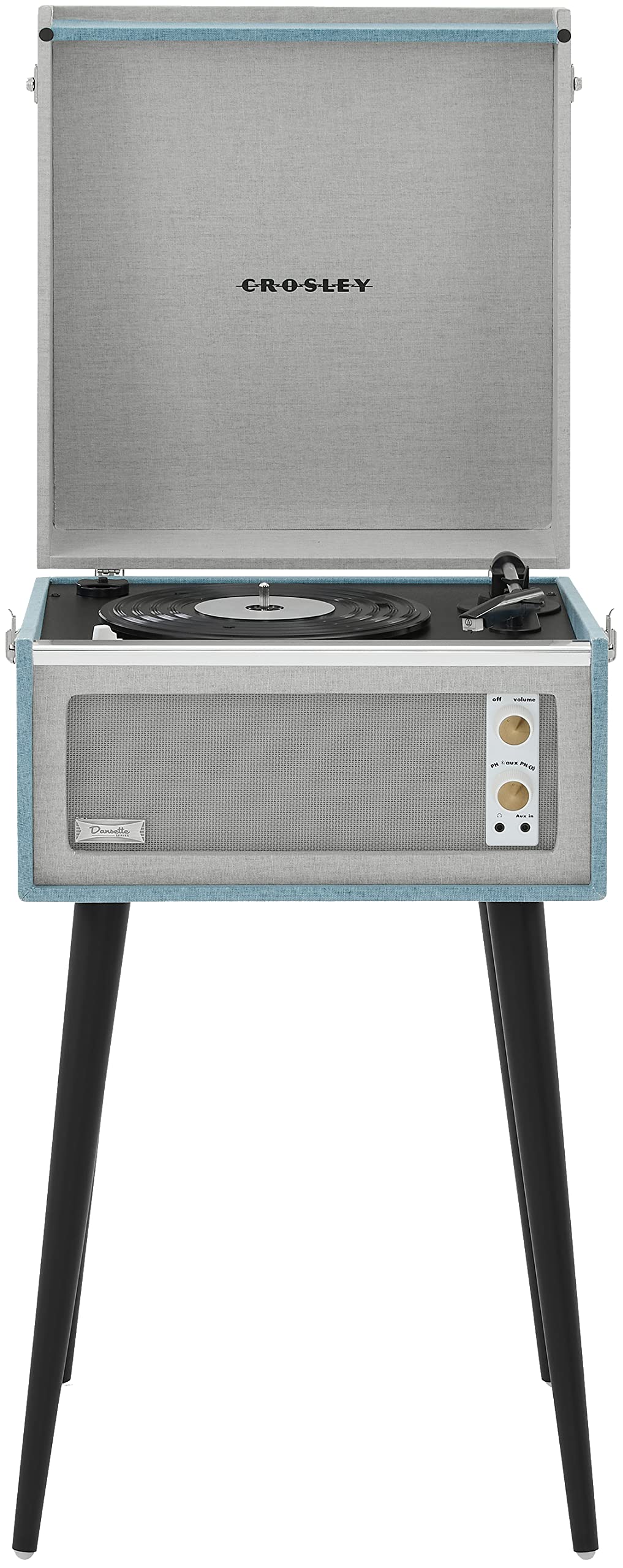 Crosley CR6233E-TN Dansette Bermuda Bluetooth in/Out Portable Vinyl Record Player Turntable with Aux-in, Tourmaline