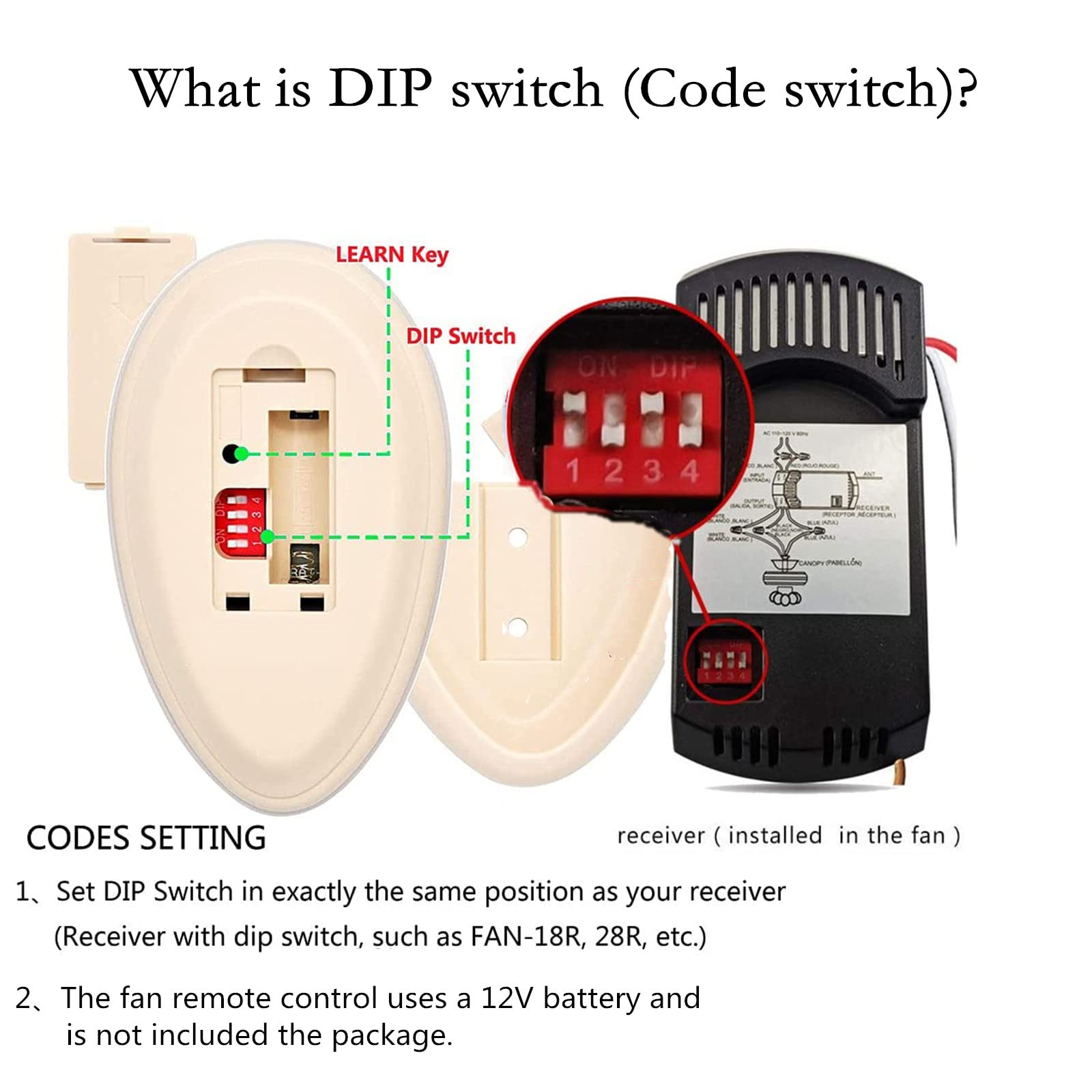 Ceiling Fan Remote Control Kit Replacement For Harbor Breeze Hunter Allen+Roth Kichler   Fan 35T Kujce9603 L3Hfan35T1