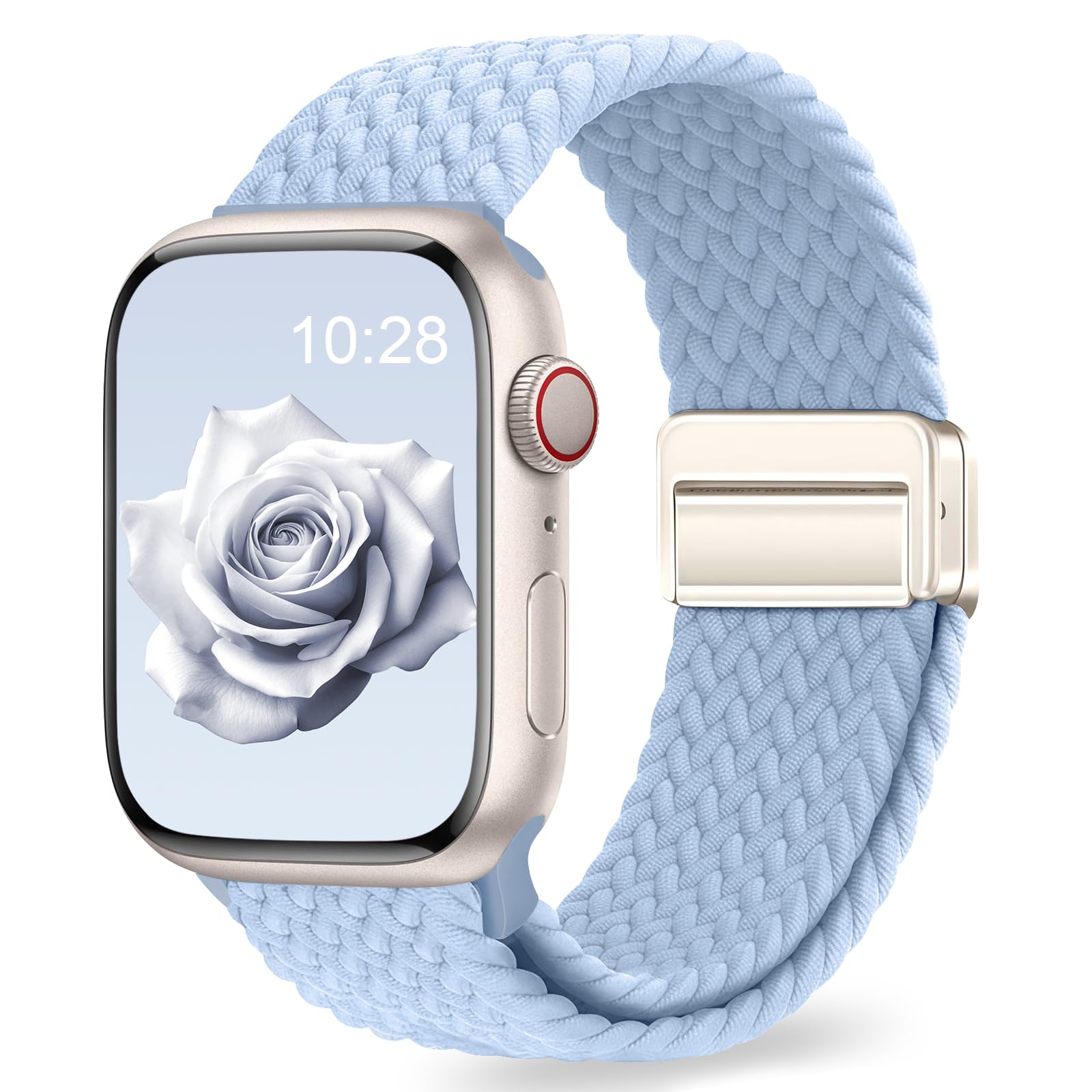 EVIE BAND Braided Stretchy Loop with Magnetic Clasp Compatible with Apple Watch Band for Women Men 38mm 40mm 41mm 42mm 44mm 45mm