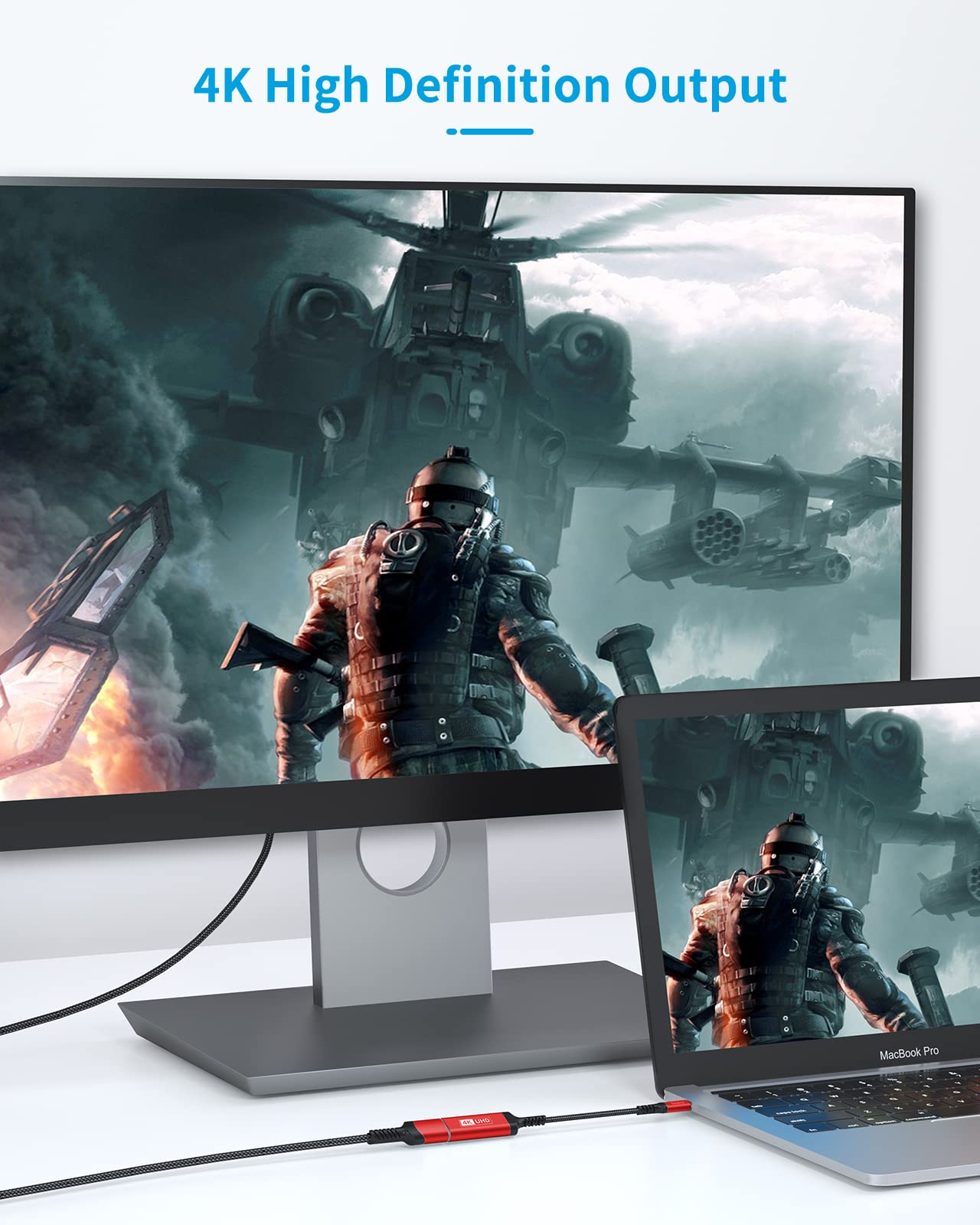 Sniokco 2024 Newest 4K@60Hz Usb C To Hdmi Adapter Cable, High Speed Hdmi To Usb C Converter, Aluminum, Type C Adapter Compatible