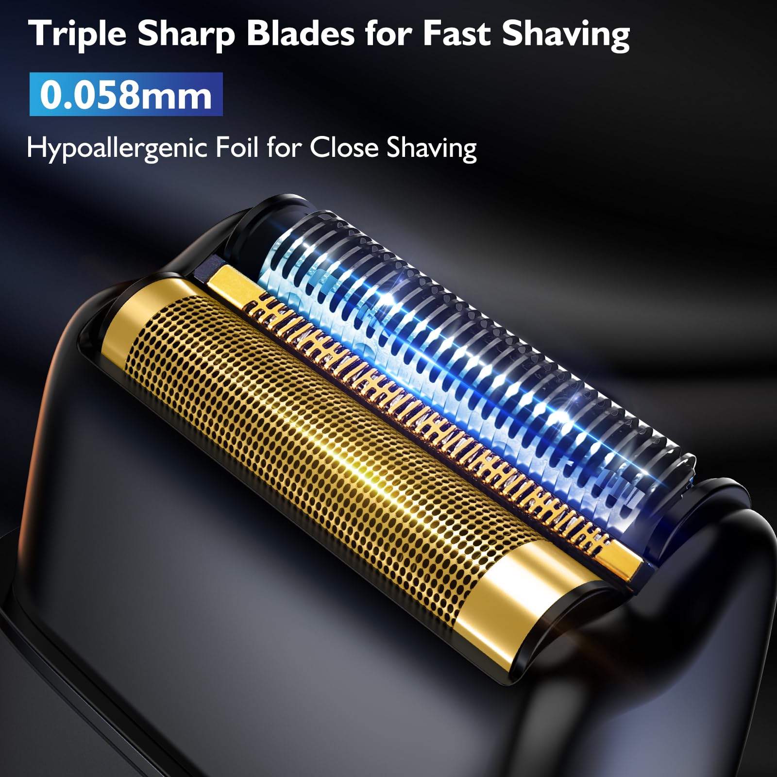 Electric Razor For Men Face, Bazivve Electric Shavers For Men, Foil Shaver With 3 Adjustable Speeds, Rechargeable Waterproof Clo
