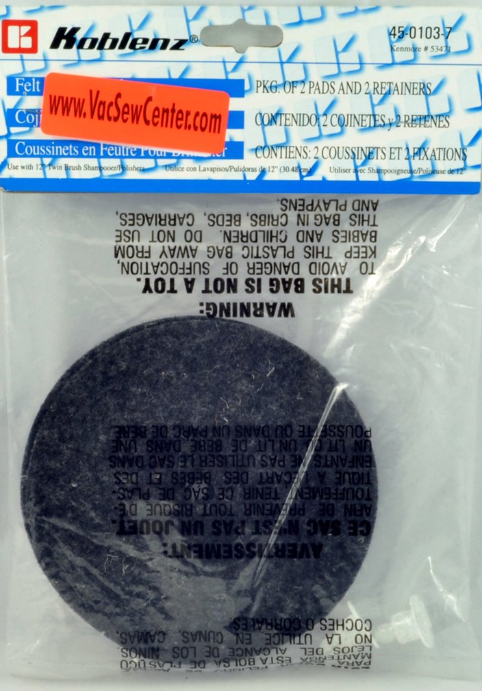 Koblenz Floor Scrubber Gray Felt Buffing Pads By Koblenz