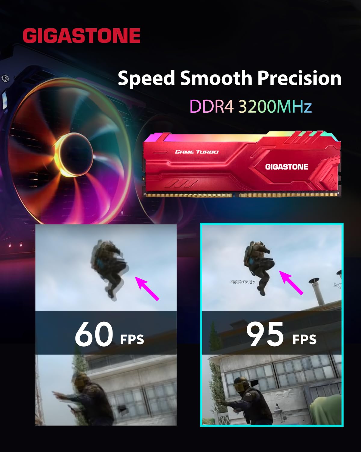 ?Rgb Ddr4 Ram? Gigastone Game Turbo 32Gb Kit (2X16Gb) Ddr4 3200Mhz Pc4 25600 Cl16 18 18 40 Intel Xmp 2.0 Amd Ryzen 1.35V Udimm 2