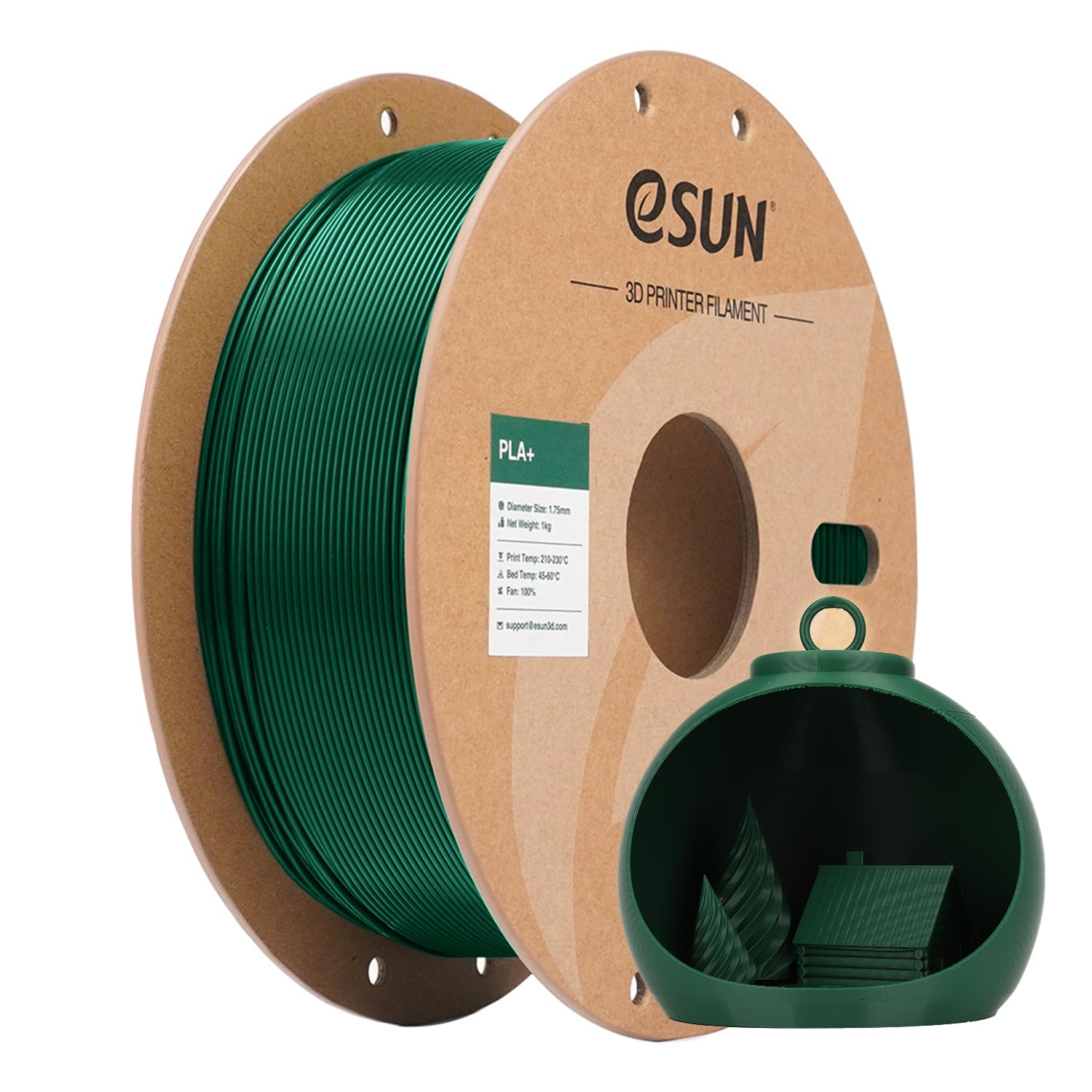 eSUN PLA+ Filament 1.75mm 1KG, 3D Printer Filament Dimensional Accuracy +/- 0.03mm, 1kg Cardboard Spool(2.2lbs) 3D Printing Fila