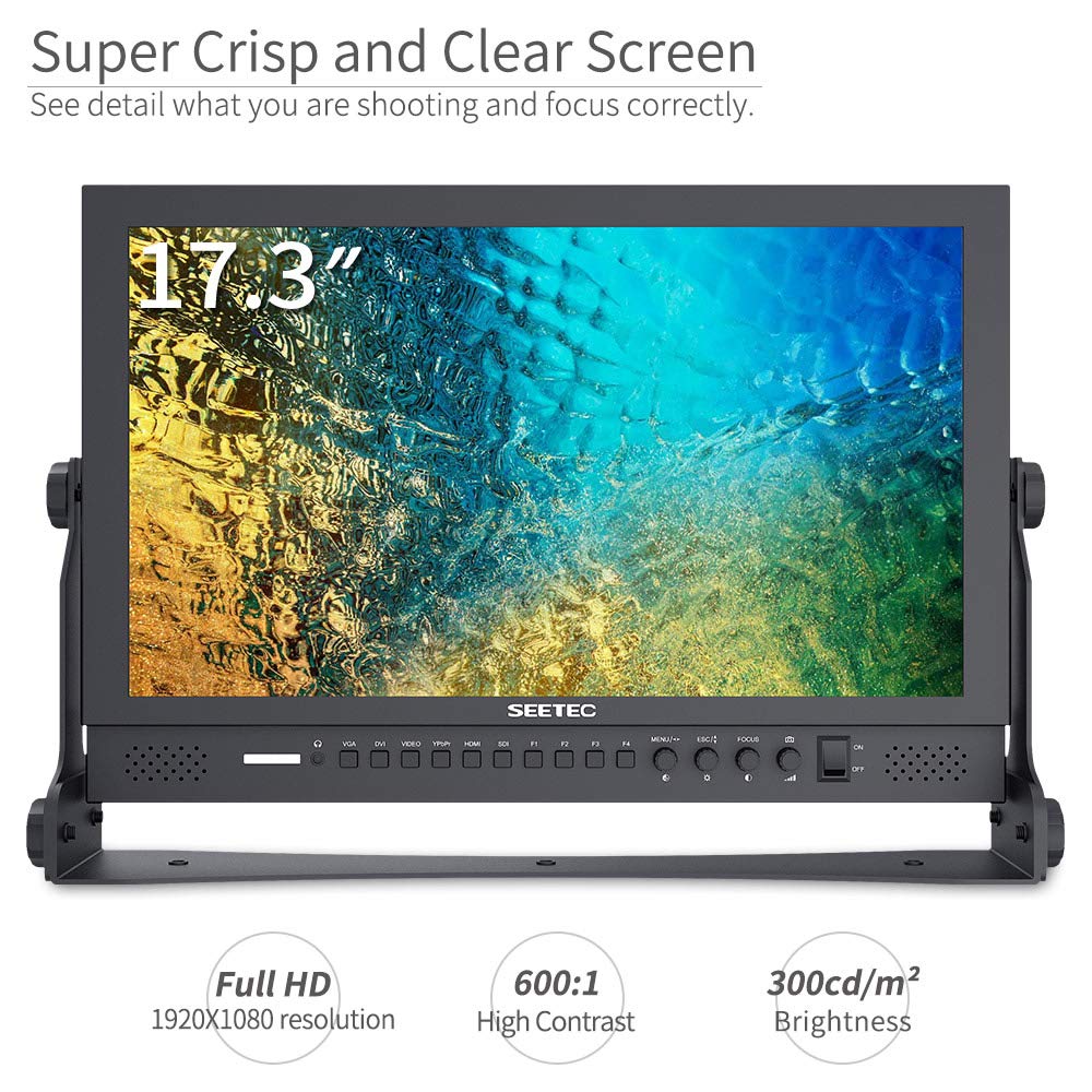 Seetec P173 9Hsd 17.3 Inch 1920X1080 Desktop Monitor For Broadcast Lcd Monitoring With 3G Sdi Hdmi Av Ypbpr