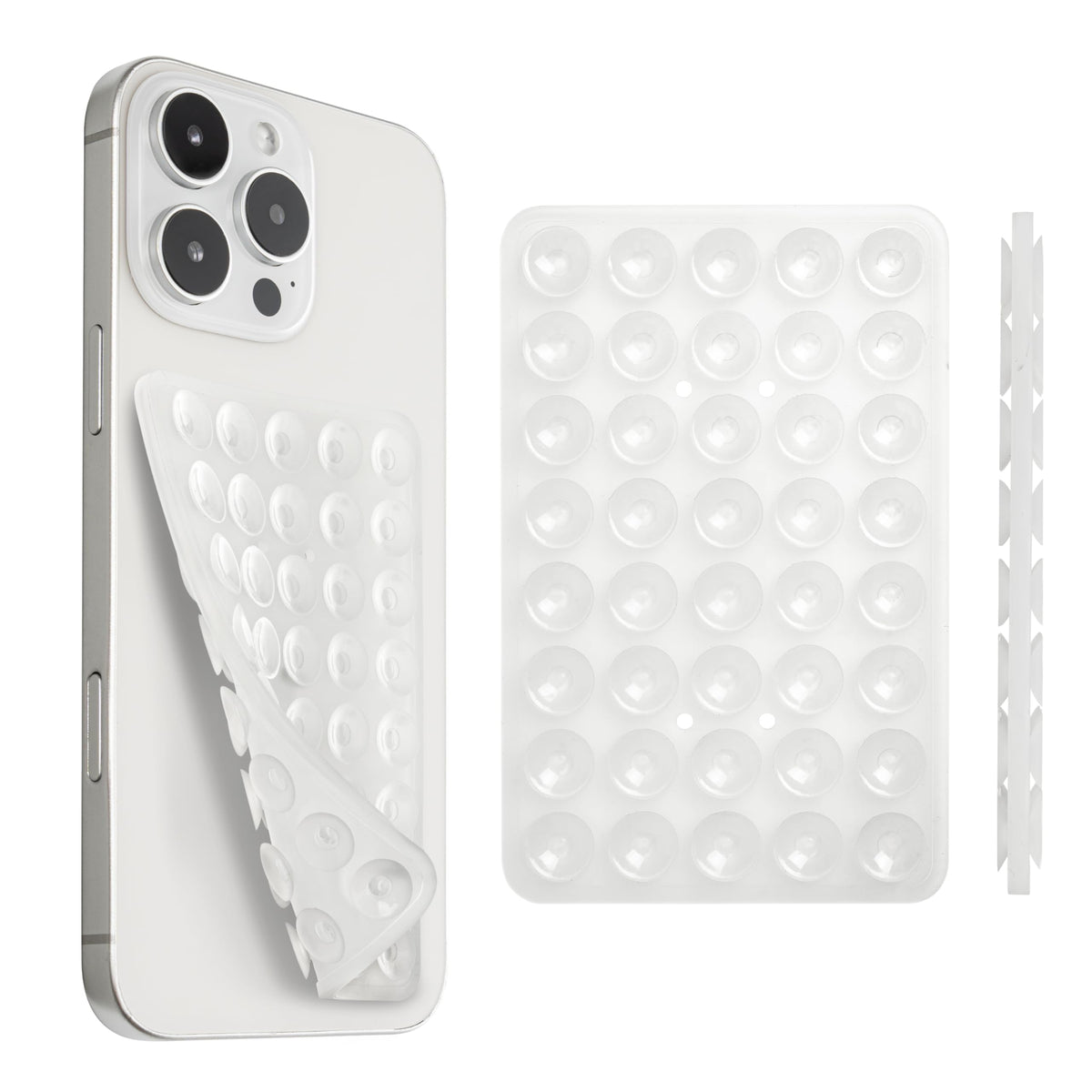Sucky Upgraded Double Sided Suction Phone Octo Cup Buddy Mount - Anti-Slip Holder - Sticky Grip For Selfies, Videos (Clear)