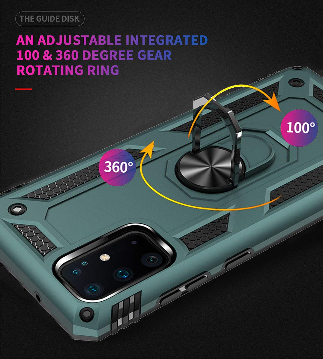 Addit S20+ Case,S20 Plus Case, [Military Grade ] Shock Absorption Bumper Cover Samsung Galaxy S20 Plus Anti Scratch Case With Ri