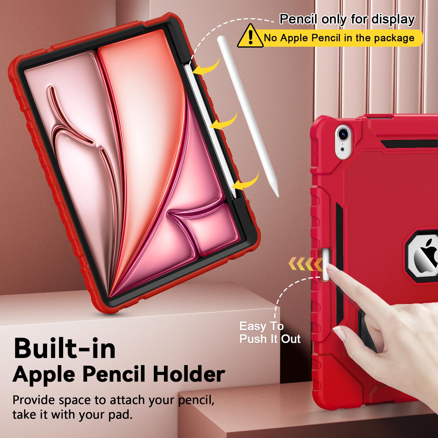 Grifobes Case For Ipad Air 13 Inch M2 2024, For Ipad Air 6Th Generation Case 2024 13'', Heavy Duty Rugged Cover With Pencil Hold