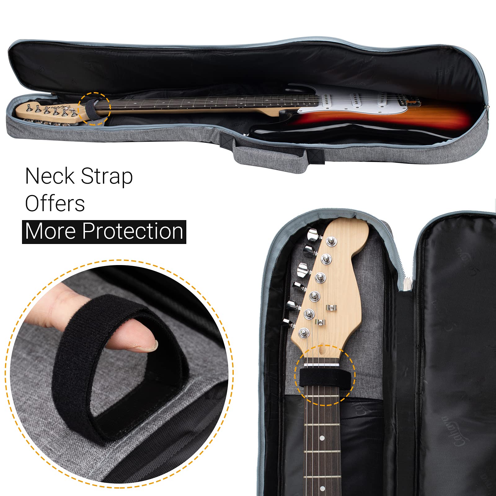 Cahaya Electric Guitar Bag Padded Electric Guitar Gig Bag Case 0.35In Padding Dual Adjustable Shoulder Strap Electric Guitar Cas