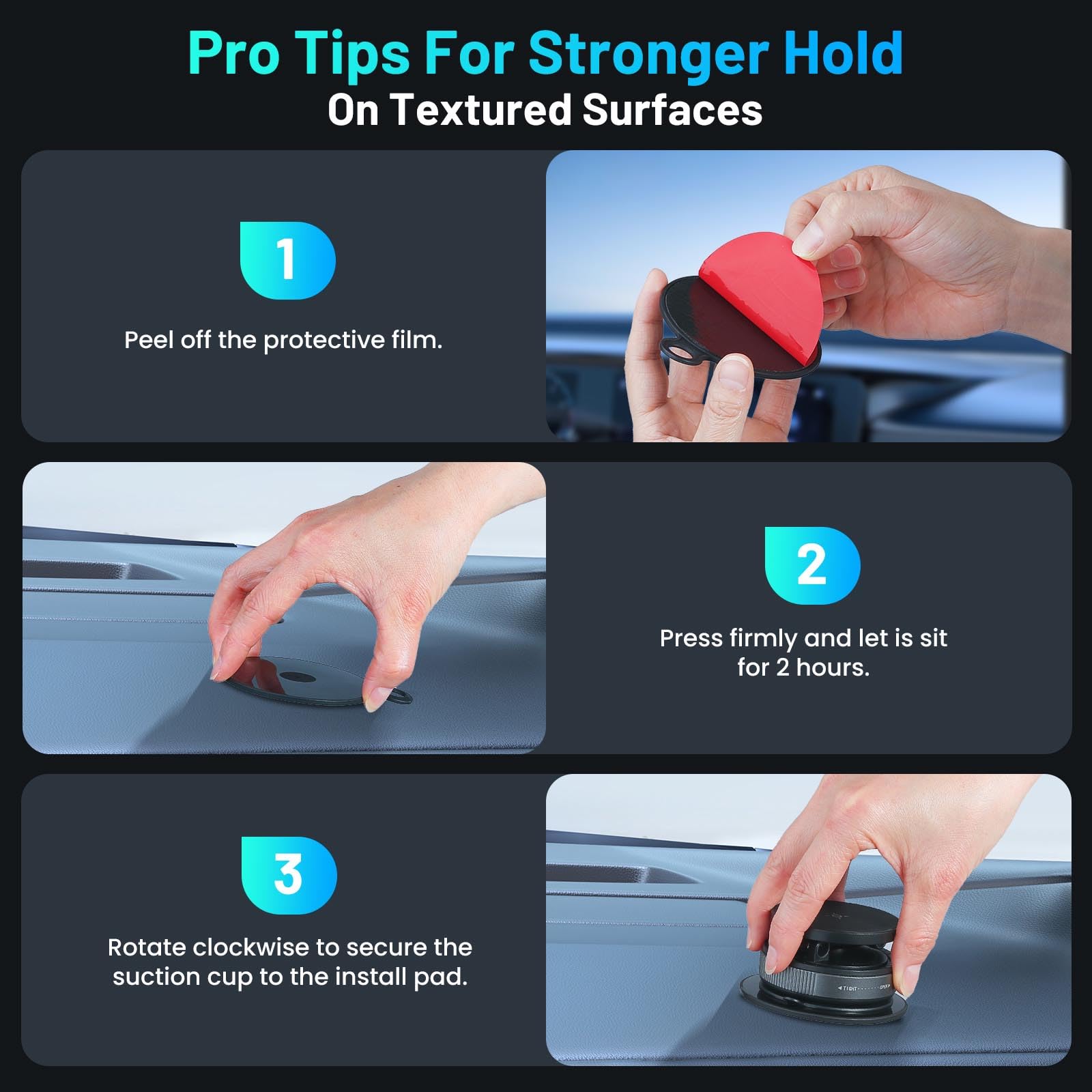 Magnetic Phone Holder For Car, Suction Cup Phone Mount, Foldable Vacuum Magnetic Phone Holder With Adjustable Swivel Lock, 360Ad