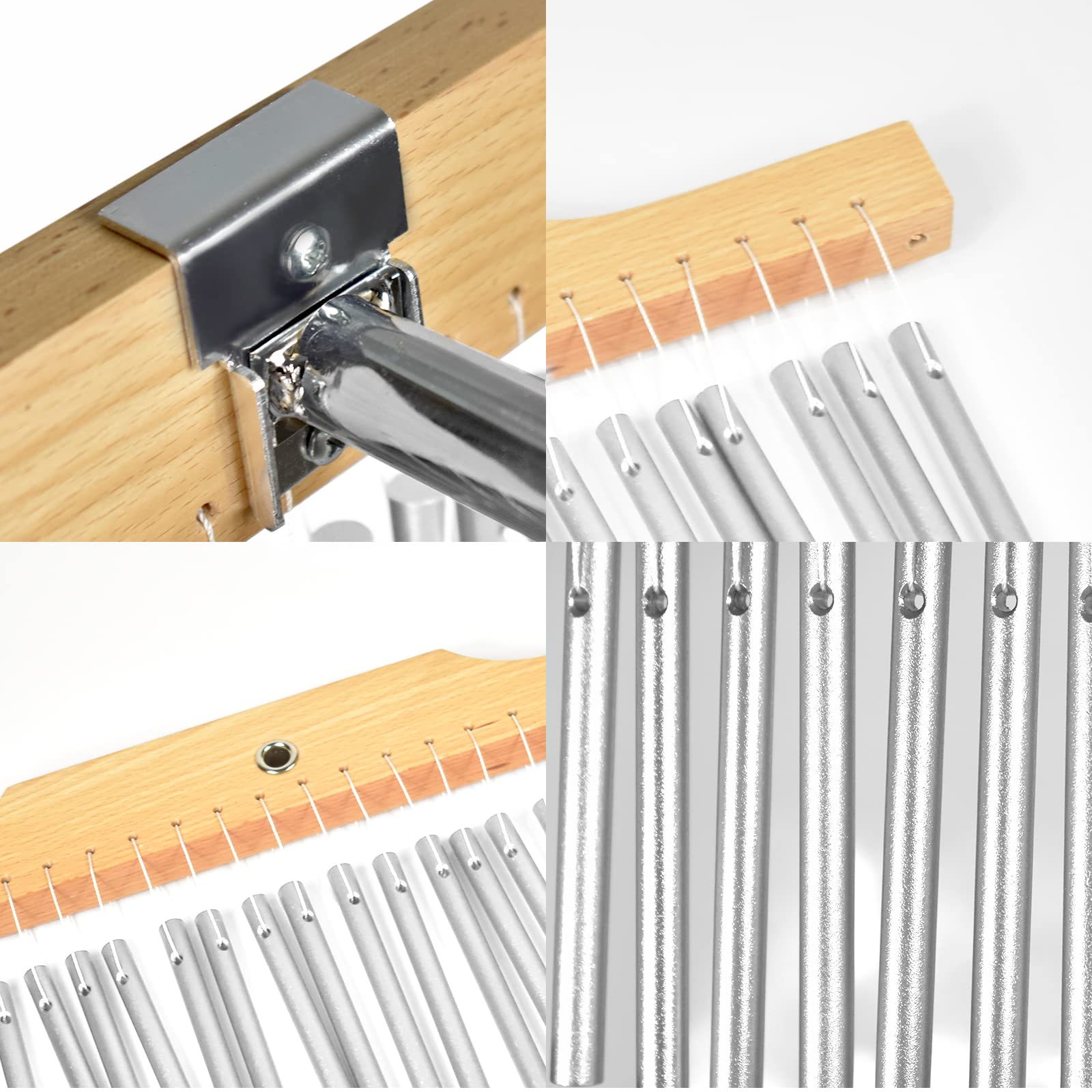 Ennbom Bar Chimes With Adjustable Stand 25 Note 36 Note Single Row Wind Chime Musical Percussion Instrument (25 Note, Frosted Si